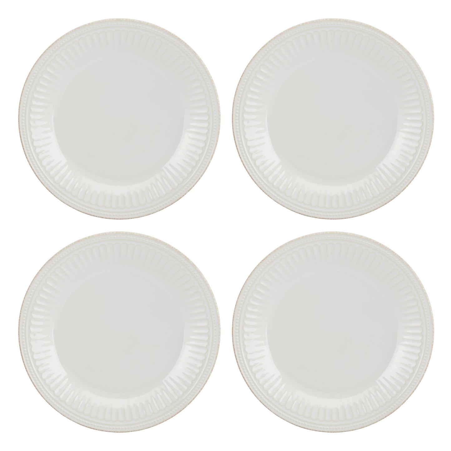 Lenox Dinnerware Sets, French Perle Groove White 24-Piece Dinnerware Set, Service For 8, Stoneware, Dishwasher Safe, Microwave Safe, Bowls, Plates And Bowls, Dinner Dishes, Plates (White, 24 Piece)