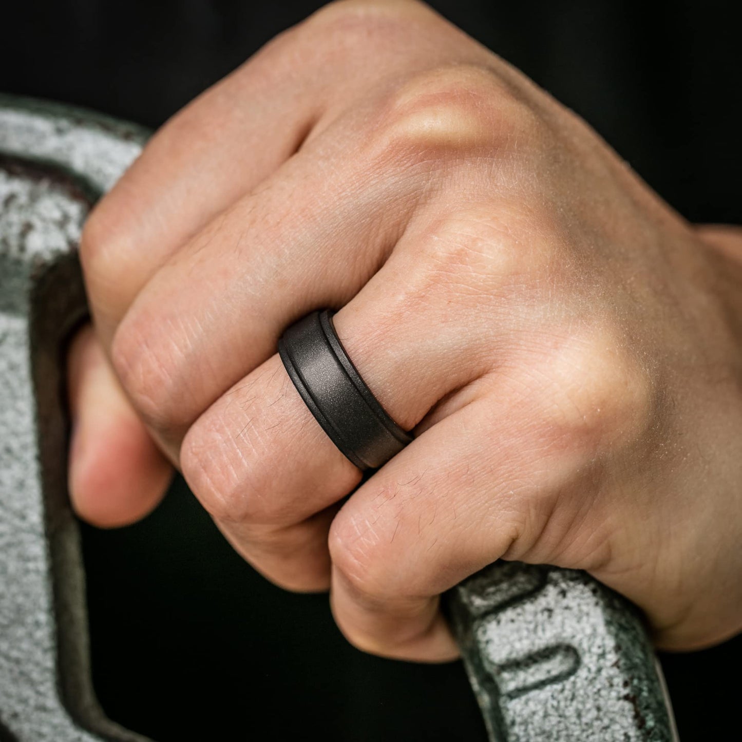 ThunderFit Silicone Wedding Rings for Men Breathable Airflow Inner Grooves, Step Edge Sleek Design Rubber Engagement Bands 8mm Wide 2mm Thick, Variety Multipack 1-7