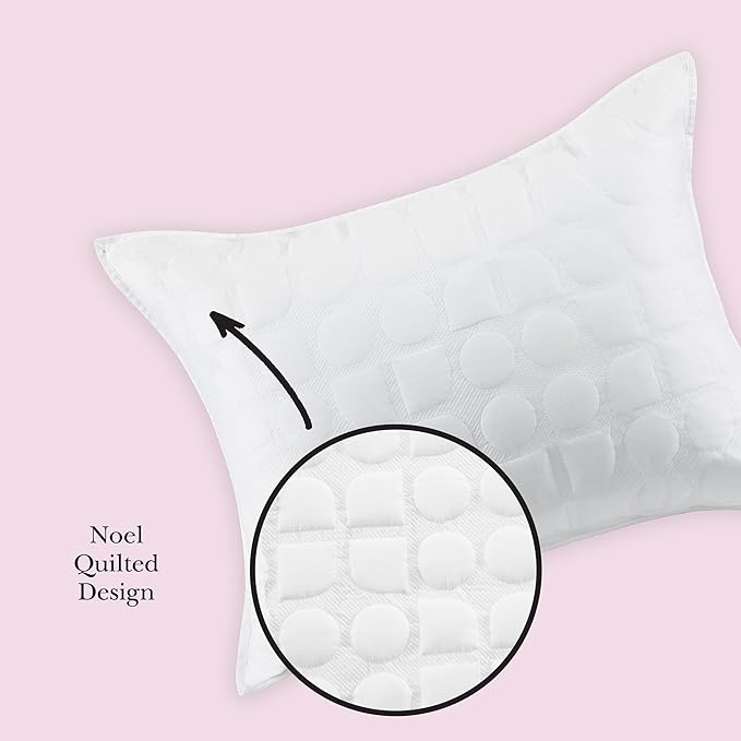 kate spade new york Noel Full/Queen Quilt Bedding Set, 200 Thread Count and 100% Cotton Cover, All Season 3 Piece Reversible Bedding Set, Machine Washable, Marshmallow
