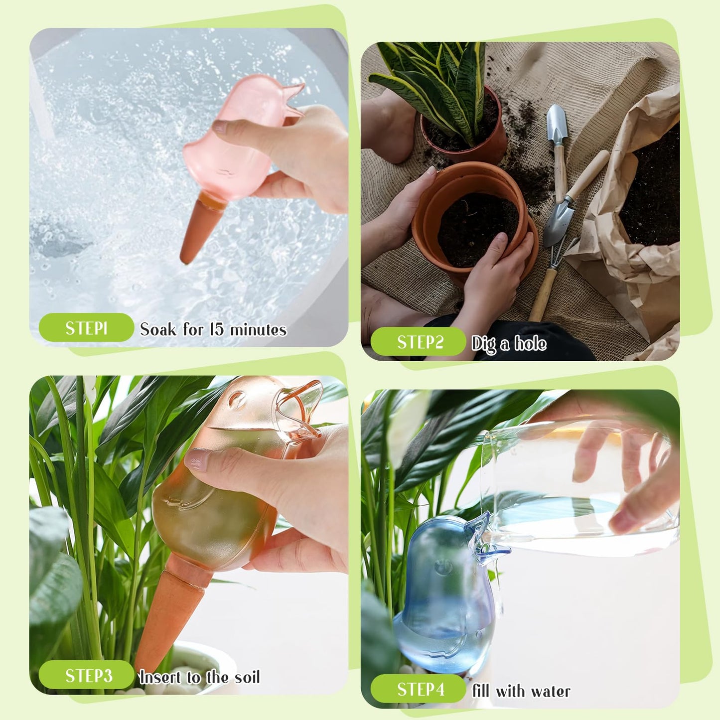 6 Pcs Self Watering Spikes, Indoor Plant Globes - Automatic Irrigation System