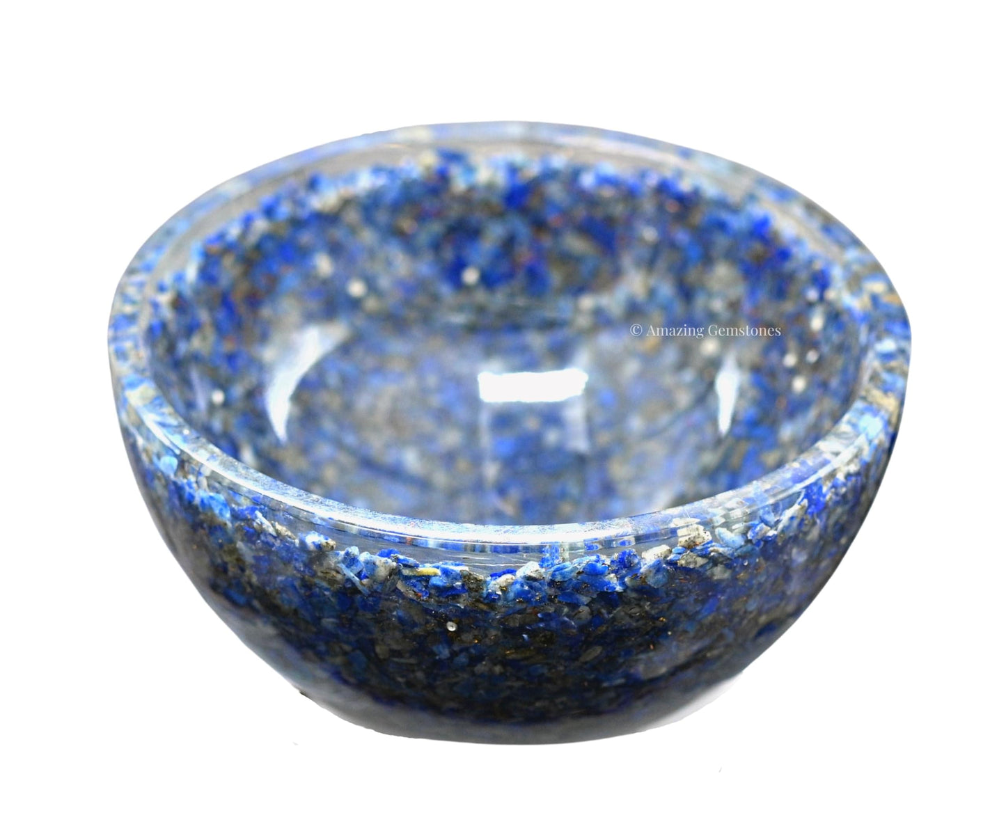 Amazing Gemstone Lapis Lazuli Orgonite Orgone Crystal Gemstone Bowl - 3" Orgonite Lapis Lazuli Crystal Bowl for Meditation, Crystals and Healing Stones Gift and Protection