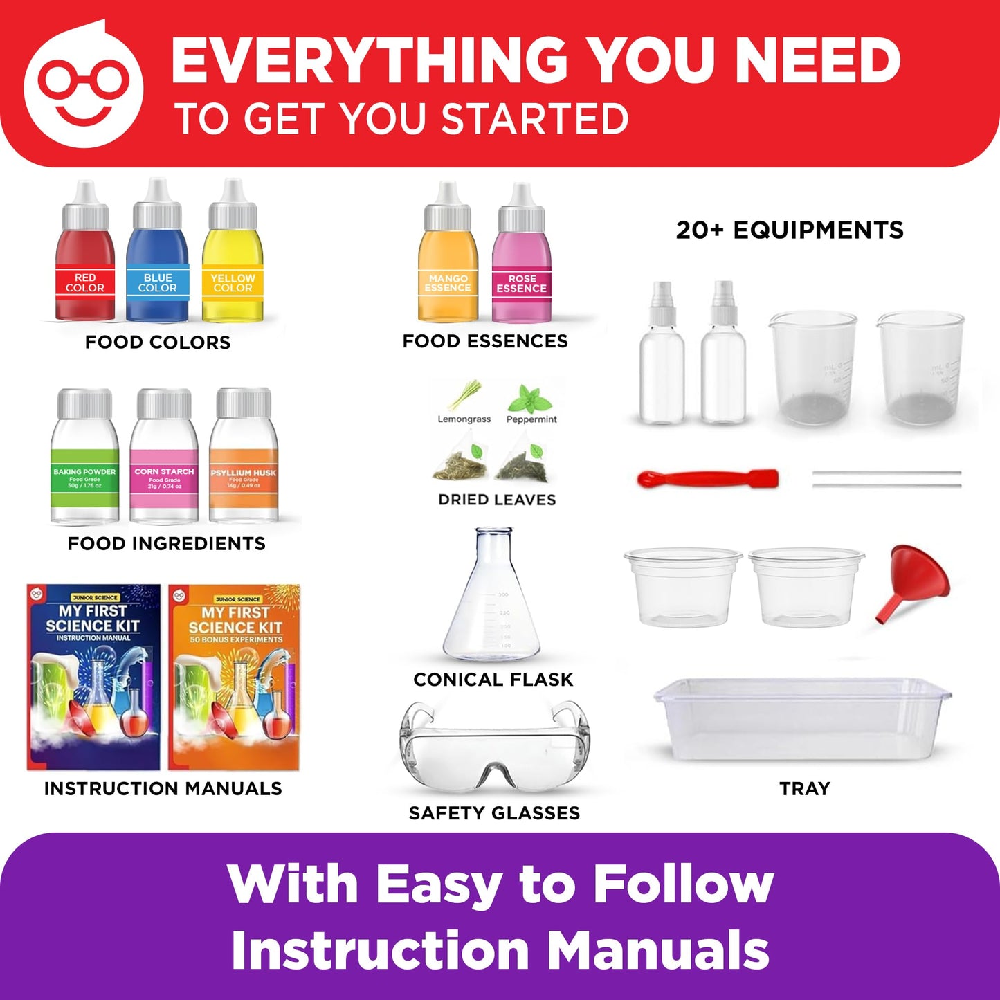 Doctor Jupiter My First Science Kit for Kids Ages 4-5-6-7-8 | Easter, Birthday Gift Ideas for 4+ Year Old Boys & Girls | Toy Stem Kit with 100+ Experiments | Learning & Educational Projects