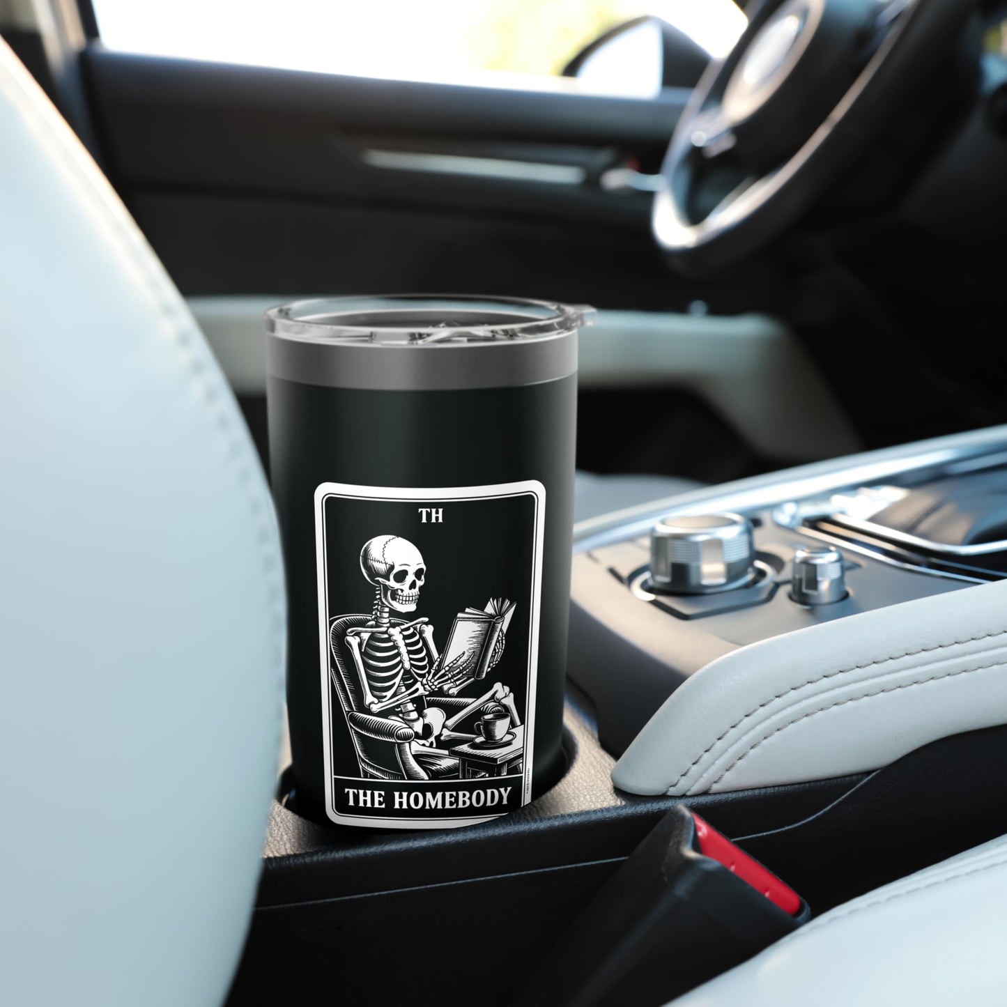 The Homebody Tarot Card Indoorsy Skeleton Introvert Stainless Steel Insulated Tumbler
