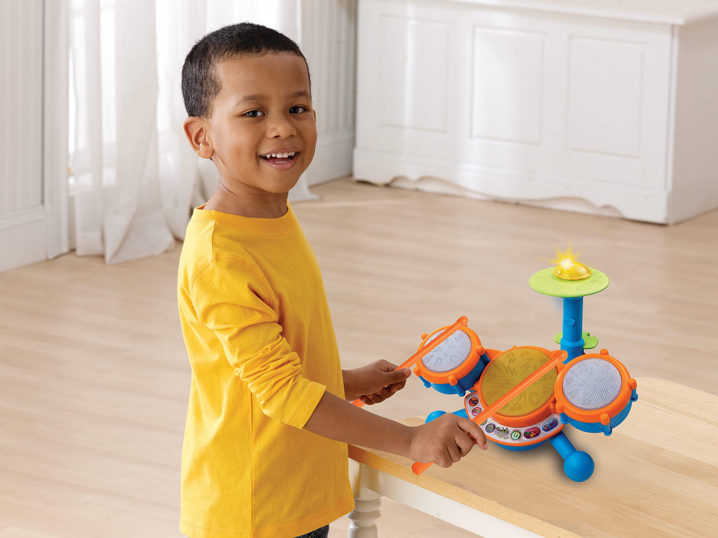 VTech KidiBeats Kids Drum Set, Orange