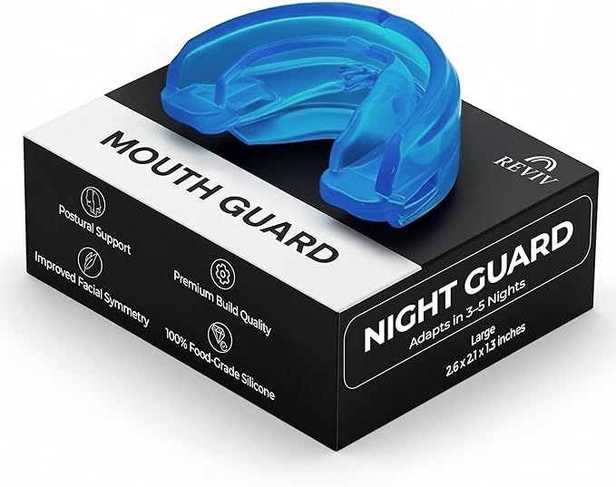 Reviv Mouth Guard for Grinding Teeth at Night | Food-Grade Silicone Night Guard | Bite Guard for Teeth Clenching Nighttime Protection During Sleep for Men & Women as Anti Jaw Clenching (Large Adults)