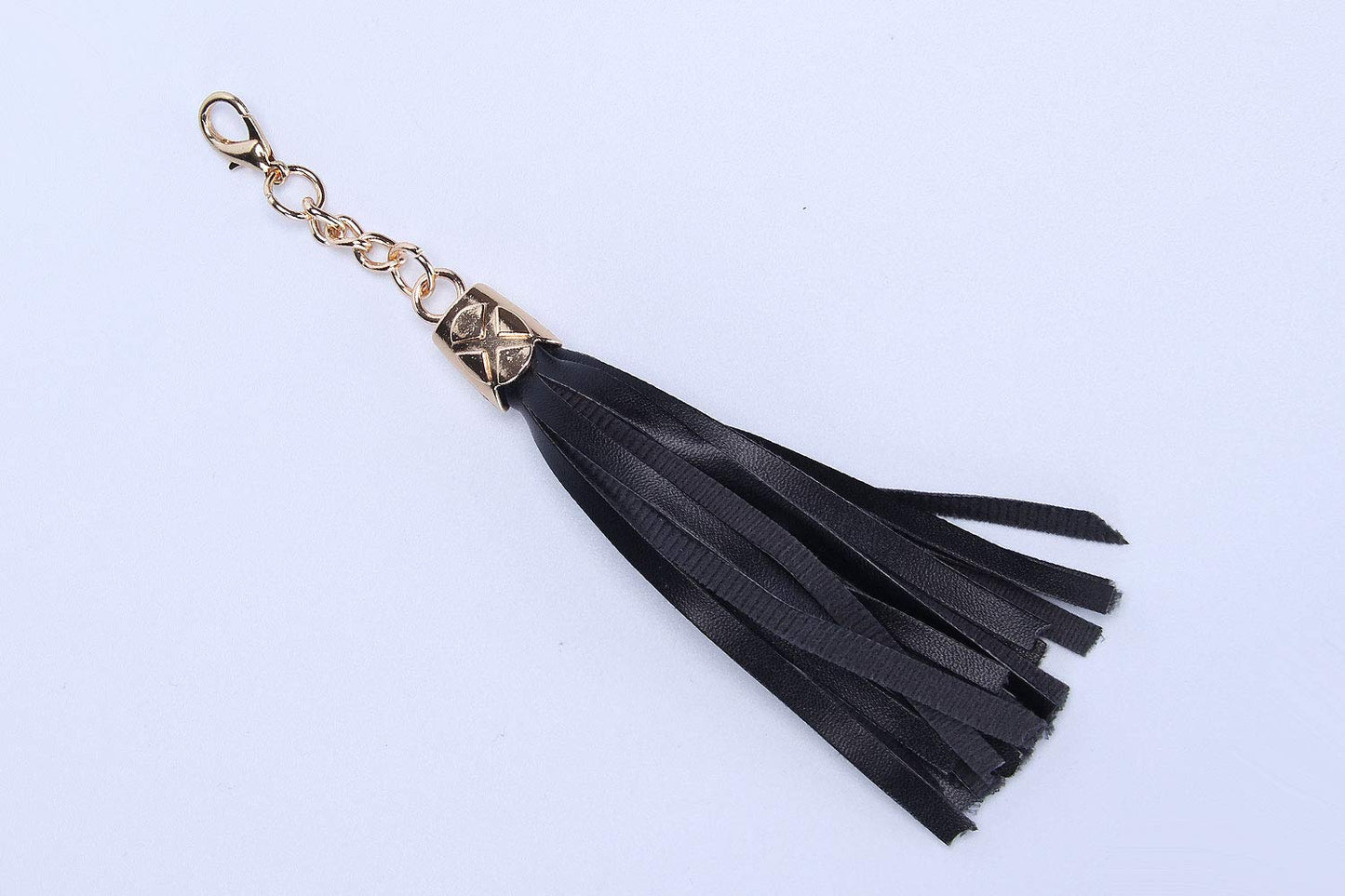 VanEnjoy Replacement Chain & Genuine Leather Shoulder Crossbody Strap (Black(with Tassel))