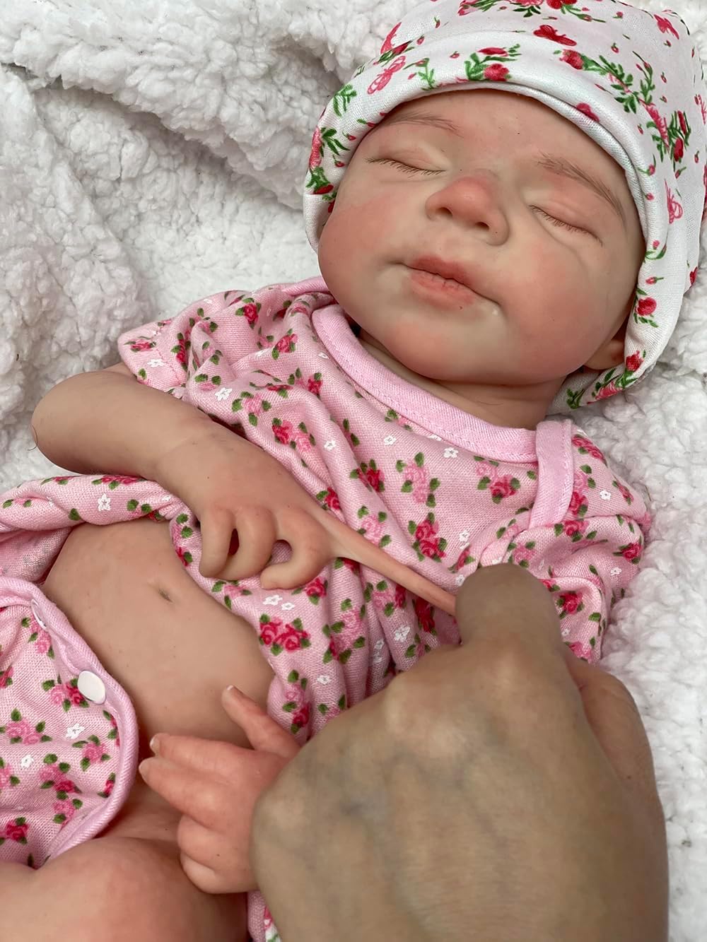 Abenduot 18inch 6.2lbs Can Open Mouth Full Body Silicone Baby Dolls,Lifelike Soft Solid Silicone Newborn Doll Anatomically Correct Girl Dolls - Pascale