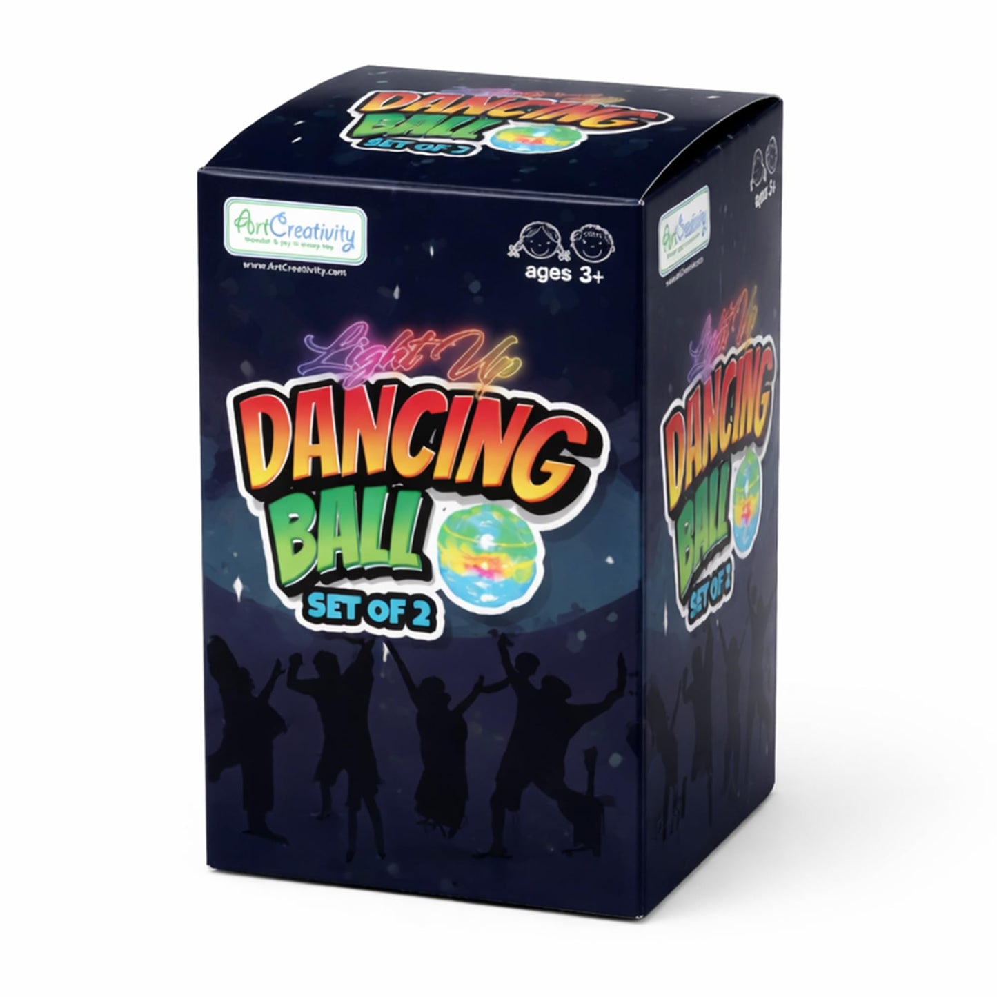 ArtCreativity Light-Up Dancing Ball with Sound Effects, Set of 2, LED Vibrating and Singing Ball for Kids, LED Party Supplies for Birthdays and More, Best Gift and Party Favors for Boys and Girls