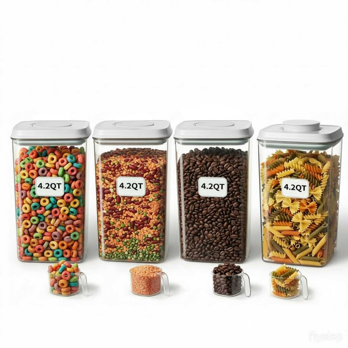 4 Pcs Large Pop Airtight Food Storage Containers Set with Lids (4 Count)