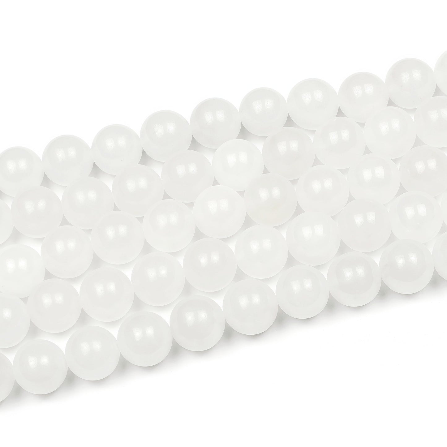 MJDCB Beads for Energy Bracelets Yoga Bracelet DIY Bracelet Natural Stone Beads White Jade 38 Pieces, 10mm