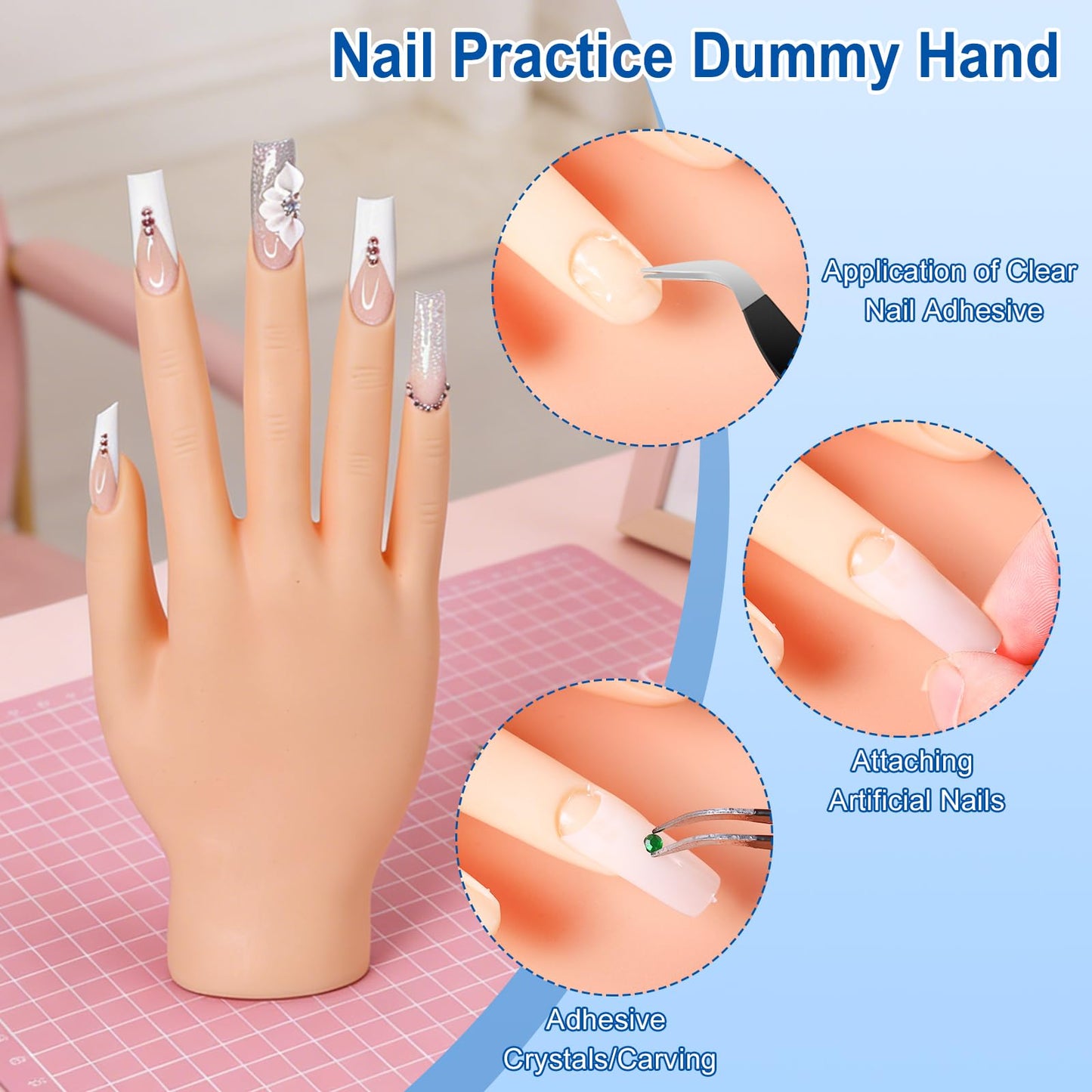 Major Dijit Acrylic Nails Starter Kit with LED UV Lamp – Acrylic Powder, Nail Drill, Nail Design Kit, Nail Brush, Nail Tips, Top coat & Base coat – Complete Home Manicure Set