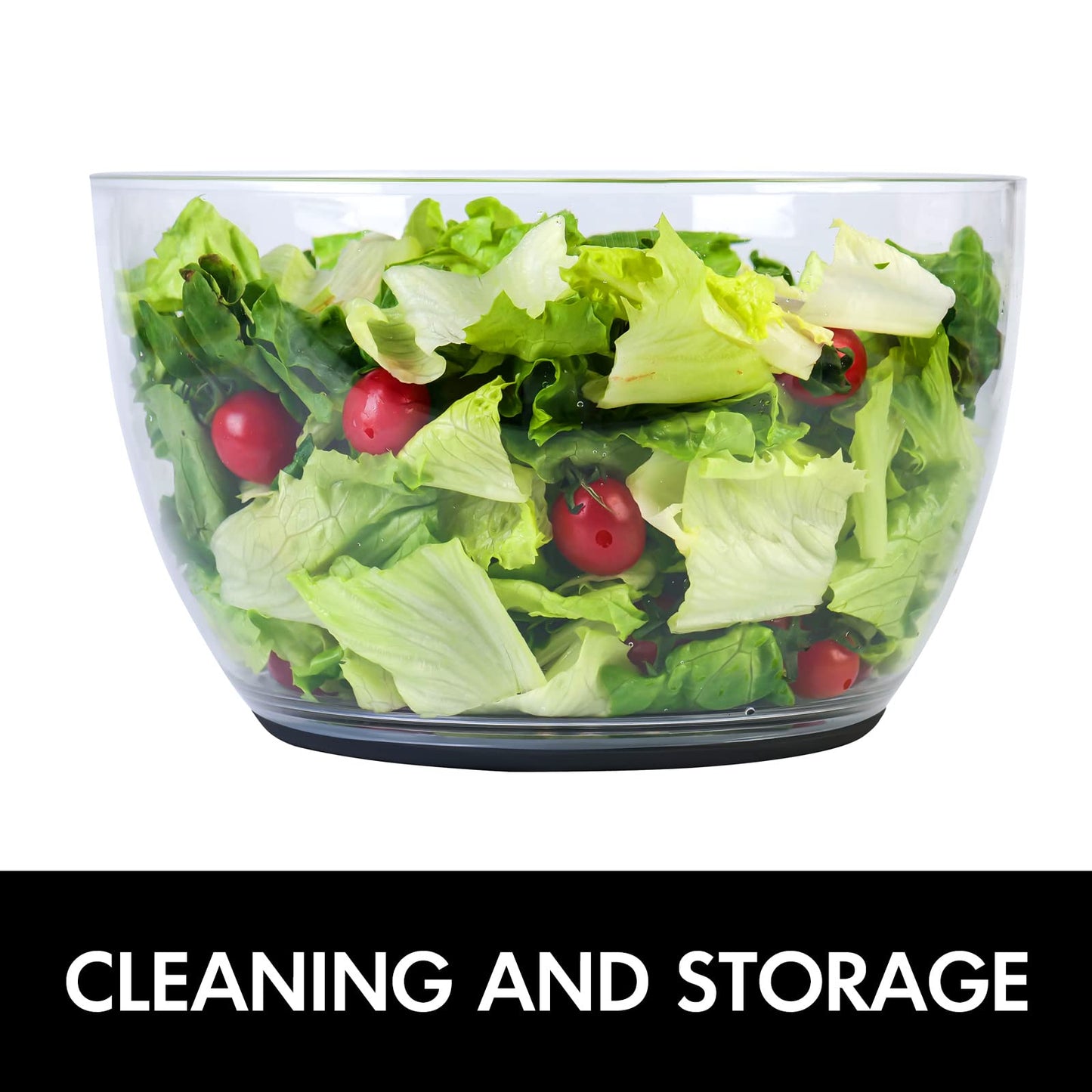 Smile mom Salad Spinner Large Lettuce Spinner Kitchen Gadgets, Large Salad Spinner Vegetable Washer, High Efficiency for Kitchen Washing & Drying Leafy Vegetables, One-Handed Easy Press 6.3 Qt White