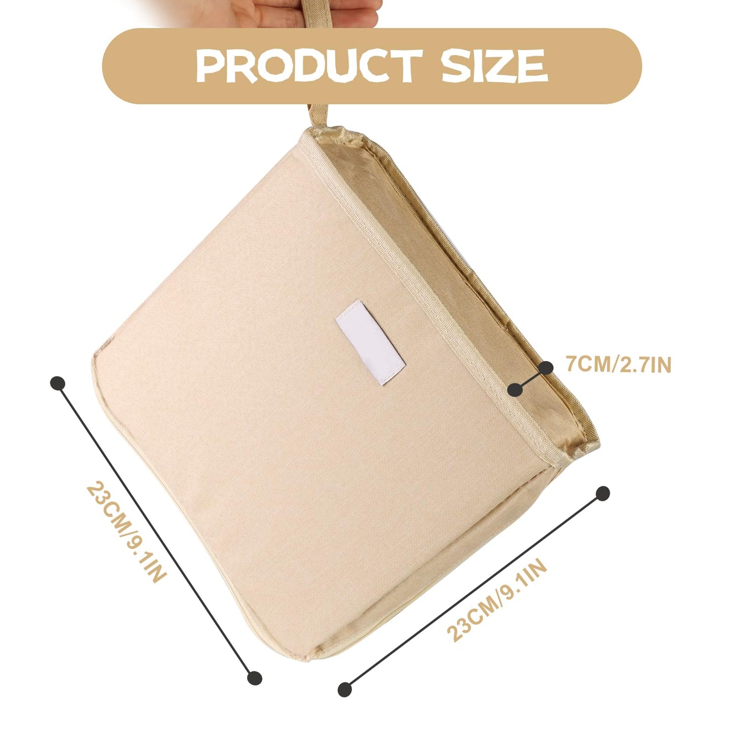 ONRSV Large Capacity Standing Makeup Bag for Travel, Foldable Hanging Toiletry Organizer with 3 Storage Layers & 8 Inner Pockets, Portable Cosmetic Case for Women (Beige)