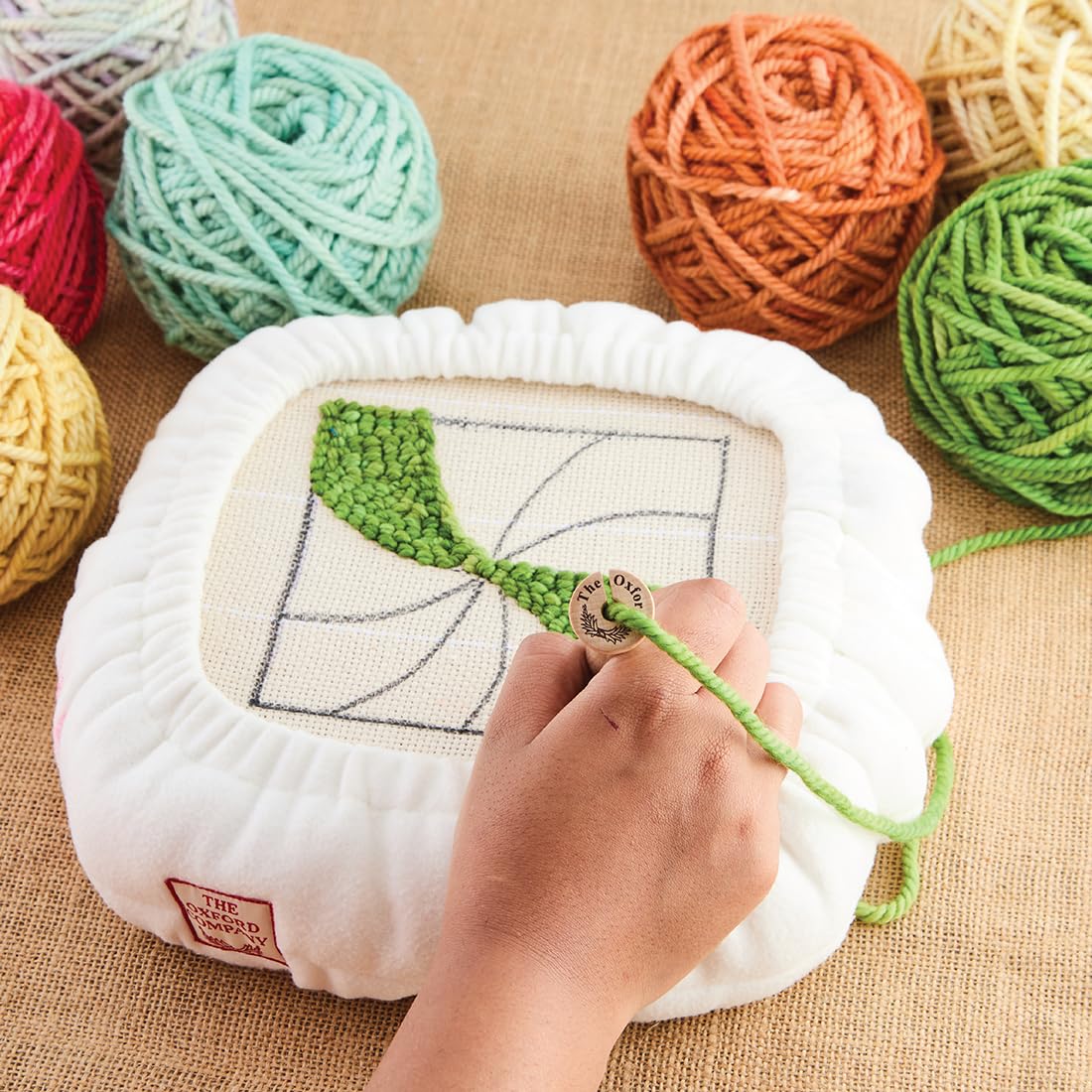 The Oxford Punch Needle Complete Set - 8 Sizes | Ergonomically Designed Natural Wood Handle | Electropolished Steel Tip | Ideal for Punch Needle Rug Hooking