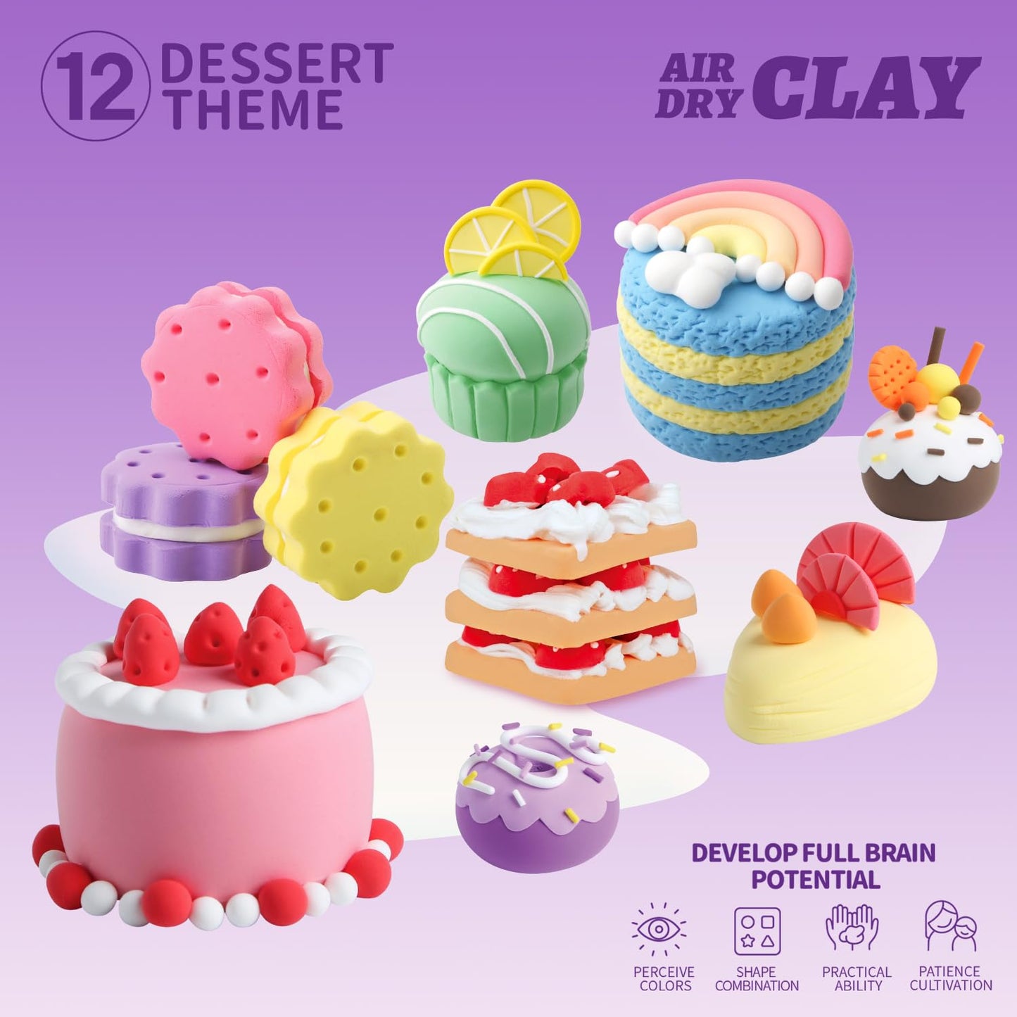 LOUFOR Air Dry Clay Kits - Modeling Clay for Kids, Ultra Light & Soft, Safe & Non-Toxic, DIY Air Dry Clays Kit with Sculpting Tools and Tutorials, Creatible Art Crafts Toys Gifts for Boys Girls