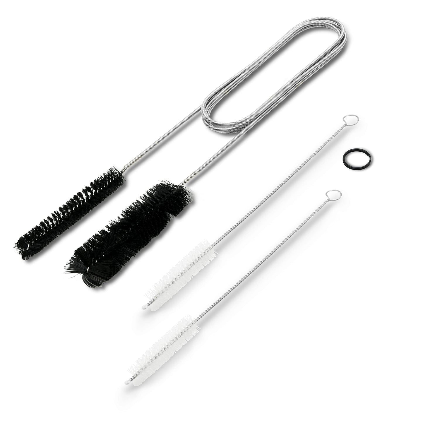 Flexible Drain Cleaning Brush (72" Long) for Drains, Bottles, Bathroom Sink, Bathtub, Shower, and Kitchen Sink, Heavy-Duty Double Ended Nylon with Elastic Hose, Bathroom Essentials, Black