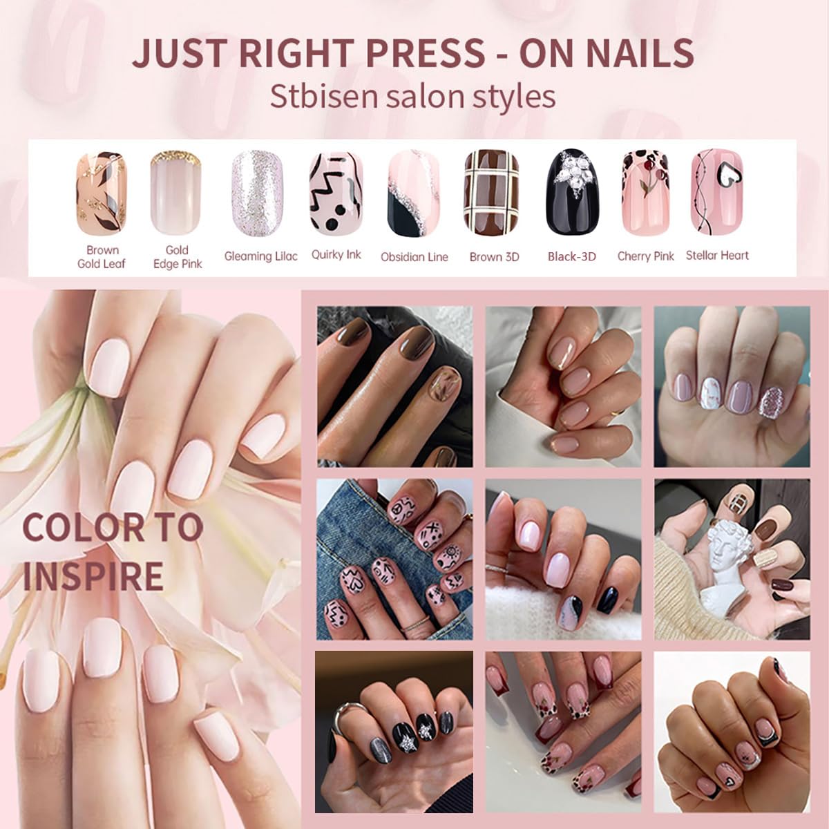 Short Squoval Abstract Doodle Press On Nails, Black Line Art Fake Nails for Women, Reusable Stick On Nails, Short Glossy Nude False Nails, Trendy Graphic Nail Designs