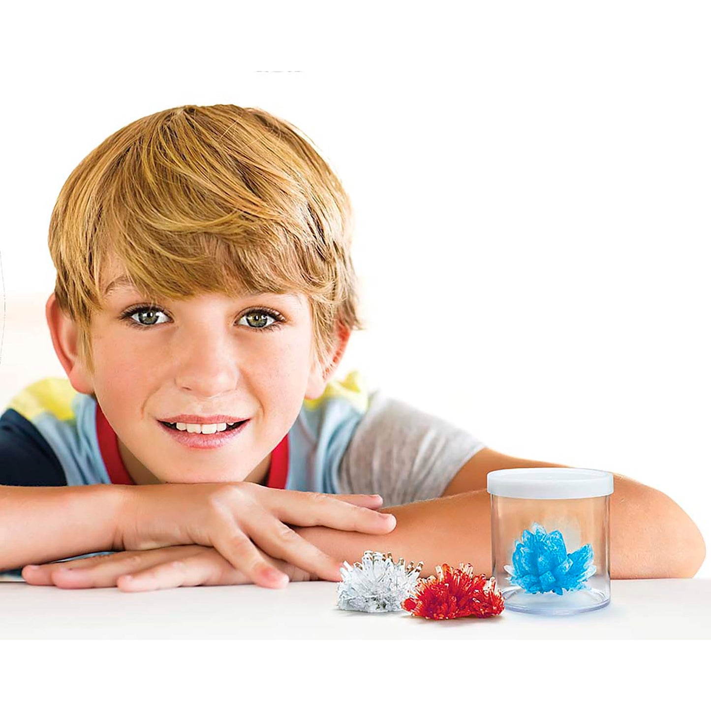 4M: KidzLabs - Crystal Science Kit - Grow 3 Unique Shaped Crystals, DIY STEM Craft, Mix Compounds & Observe Growth, Geology-Chemistry-Science, Kid 10+