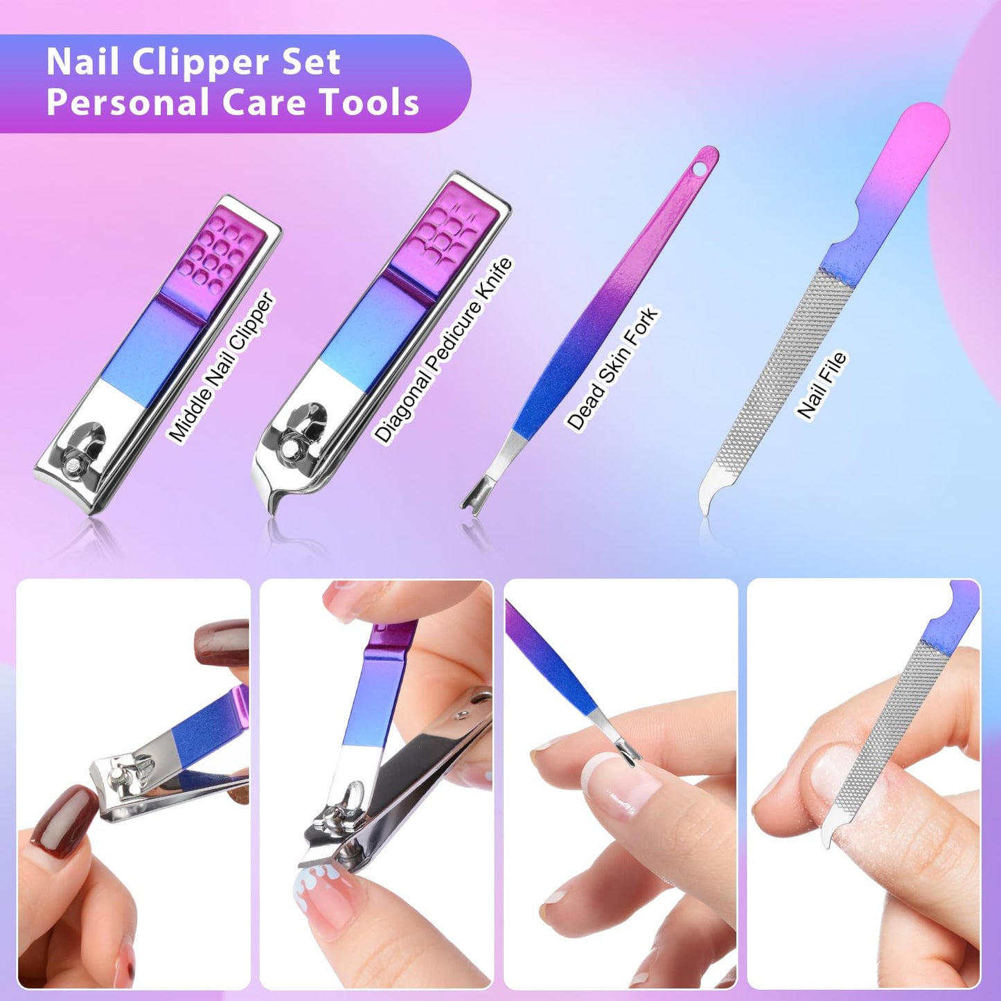 CGBE 12Pcs Manicure Set Nail Clippers Pedicure Kit Men Women Grooming kit Manicure Professional Nail Care Tools Gift with Luxurious Travel Case