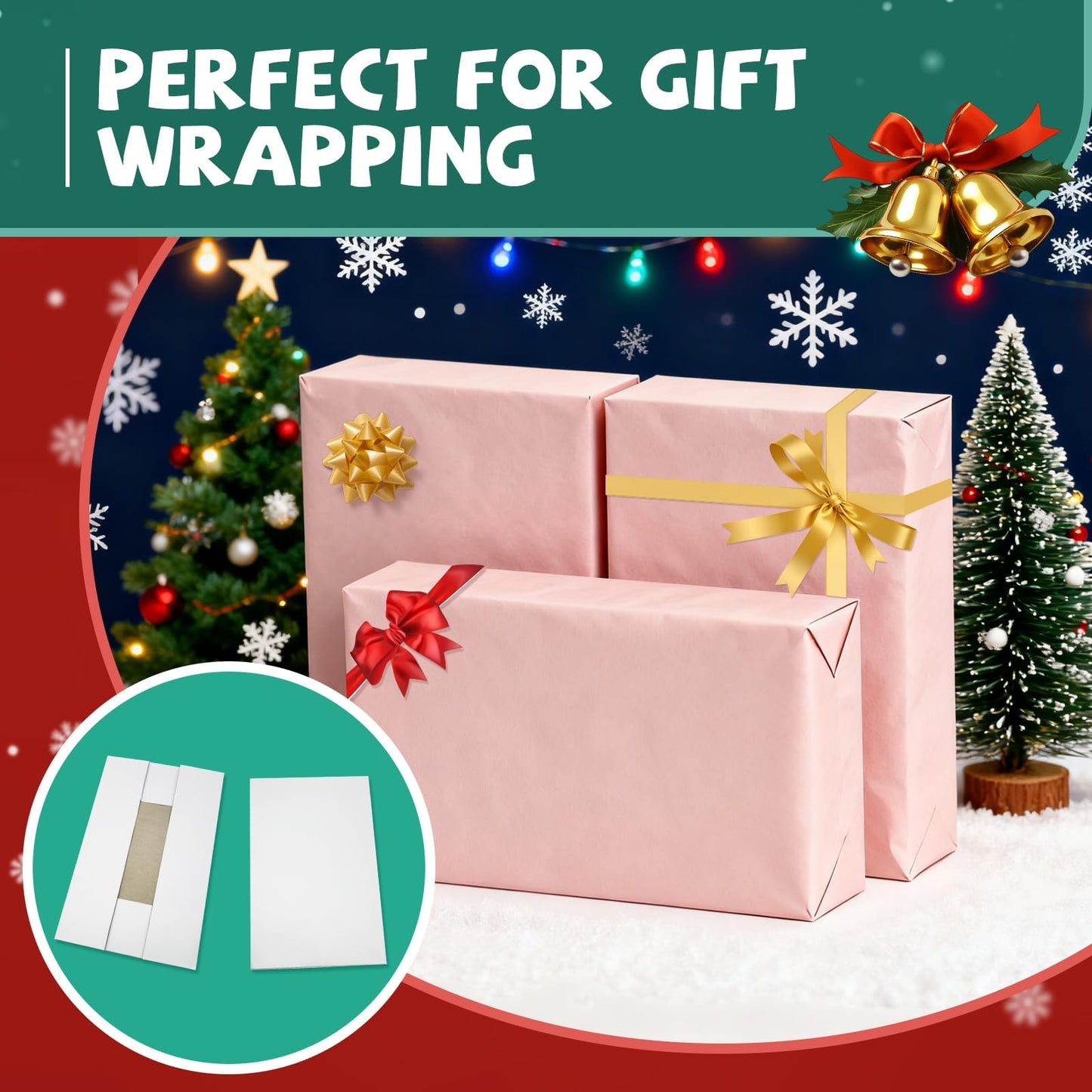 EVERECO 14 Large Gift Boxes with Lids for Presents - 17x11x4 Inches Extra Deep White Shirt Boxes, Christmas Wrapping for Robes, Sweaters, Clothing, Perfect Holiday Gift Box Set