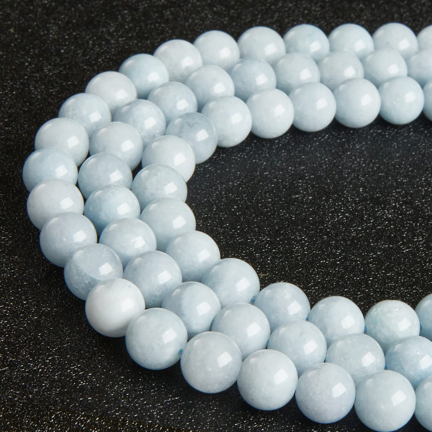 35pcs 10mm Natural Aquamarine Beads Gemstone Beads Round Loose Beads for Jewelry Making