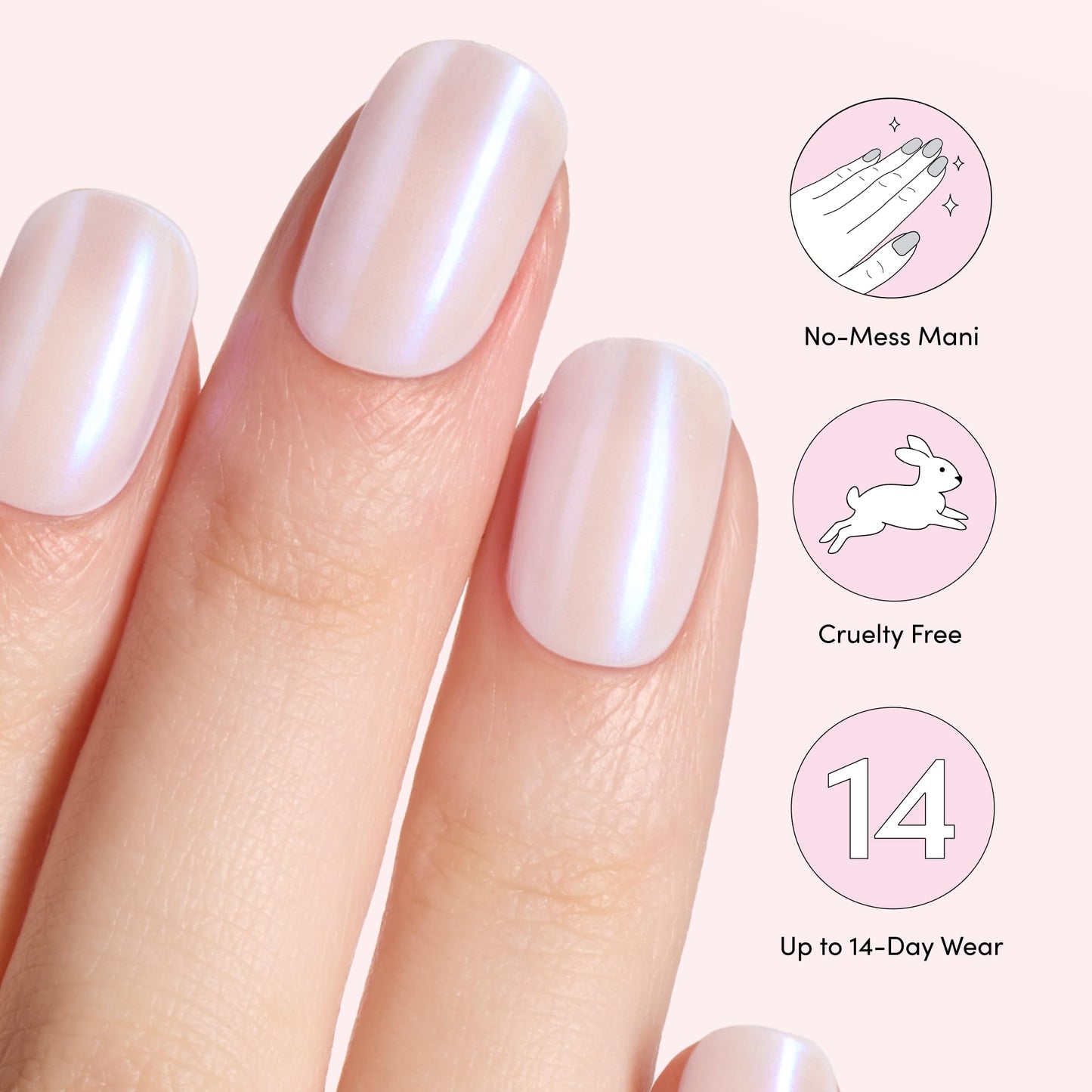 Dashing Diva Glaze Effects Nail Strip Set - Iridesci - Long Lasting, Chip Resistant, Semi-Cured Gel Nails - 4-Piece Manicure Set with 32 Strips