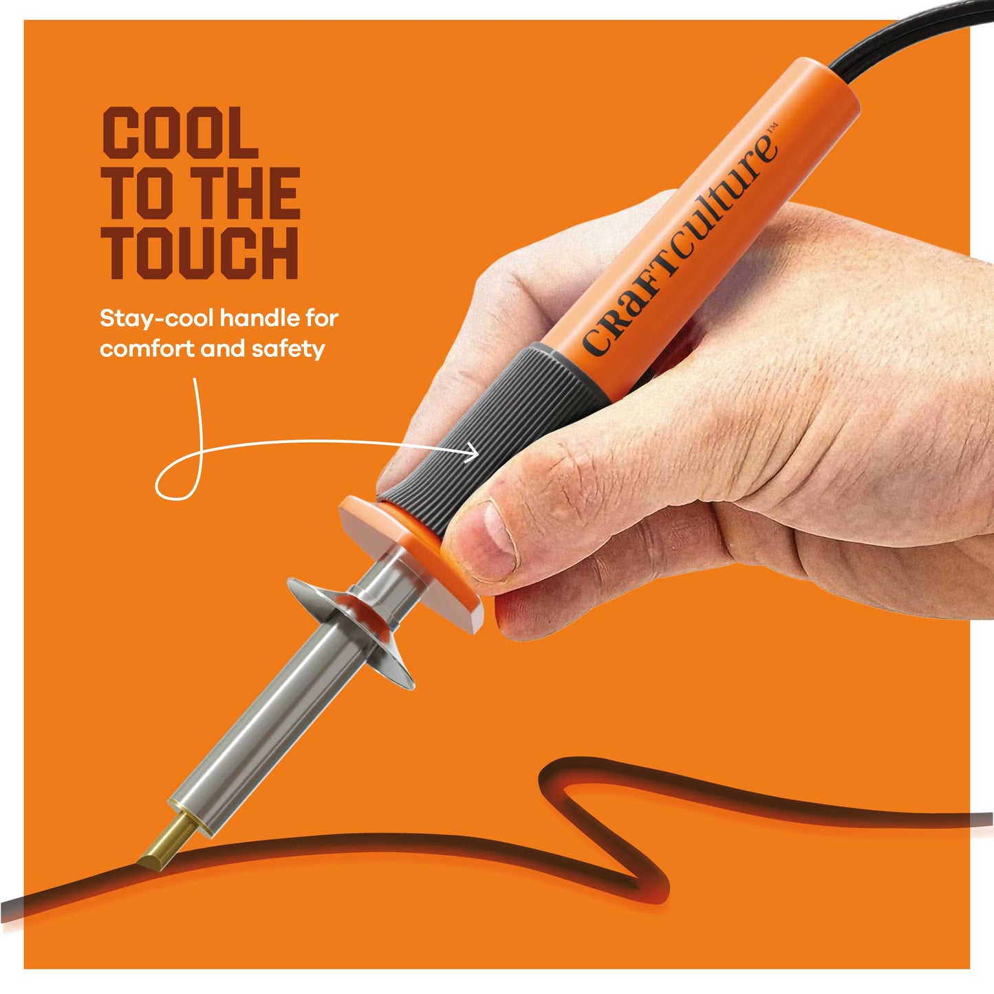 Craft Culture Wood Burning Tool Pen - Craft Burning Tools for Adults & Teens - Wood Burner Kit, Engraver, Carver, Pyrography, Woodburning - Includes 9 Premium Tips - Adjustable Temperature Control