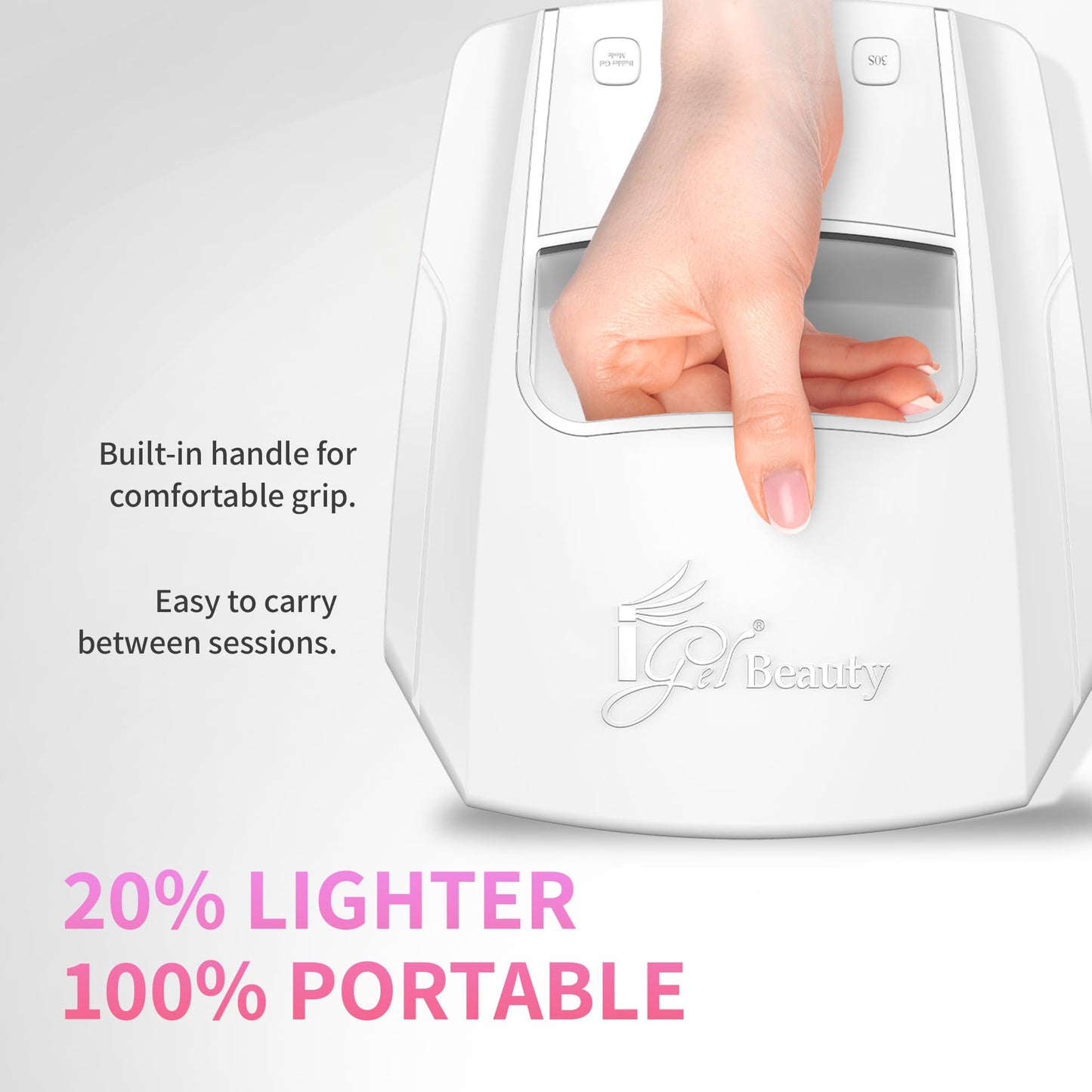 iGel Beauty Hybrid PRO 3.0 XL UV/LED Nail Lamp – Wireless Rechargeable 48W Nail Dryer, Extra Wide Full-Hand Curing, 9000mAh Battery, Smart Timer & Builder Gel Mode, Cordless Professional Lamp