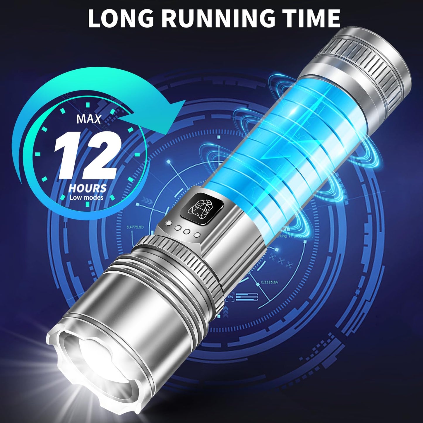 StarLume LED Rechargeable Flashlights High Lumen, 90000lm Super Bright EDC Flashlight, Zoomable, 5 Modes, Waterproof, Handheld Powerful Tactical Flash Light for Outdoors Emergency Working & Gifts