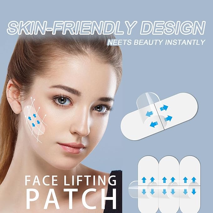 Invisible Face Lift Tape - 60 PCS Instant V-Shape Lift Patches for Jawline, Neck & Eyes | Waterproof Wrinkle-Smoothing Tape for Sagging Skin & Double Chin