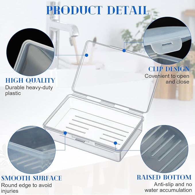 48 Pcs Travel Soap Container Portable Plastic Soap Boxes Bulk with Lid Homeless Donations Bulk Gym Shower Tour Groups Hotel Outdoor Camping (Mixing Colors)