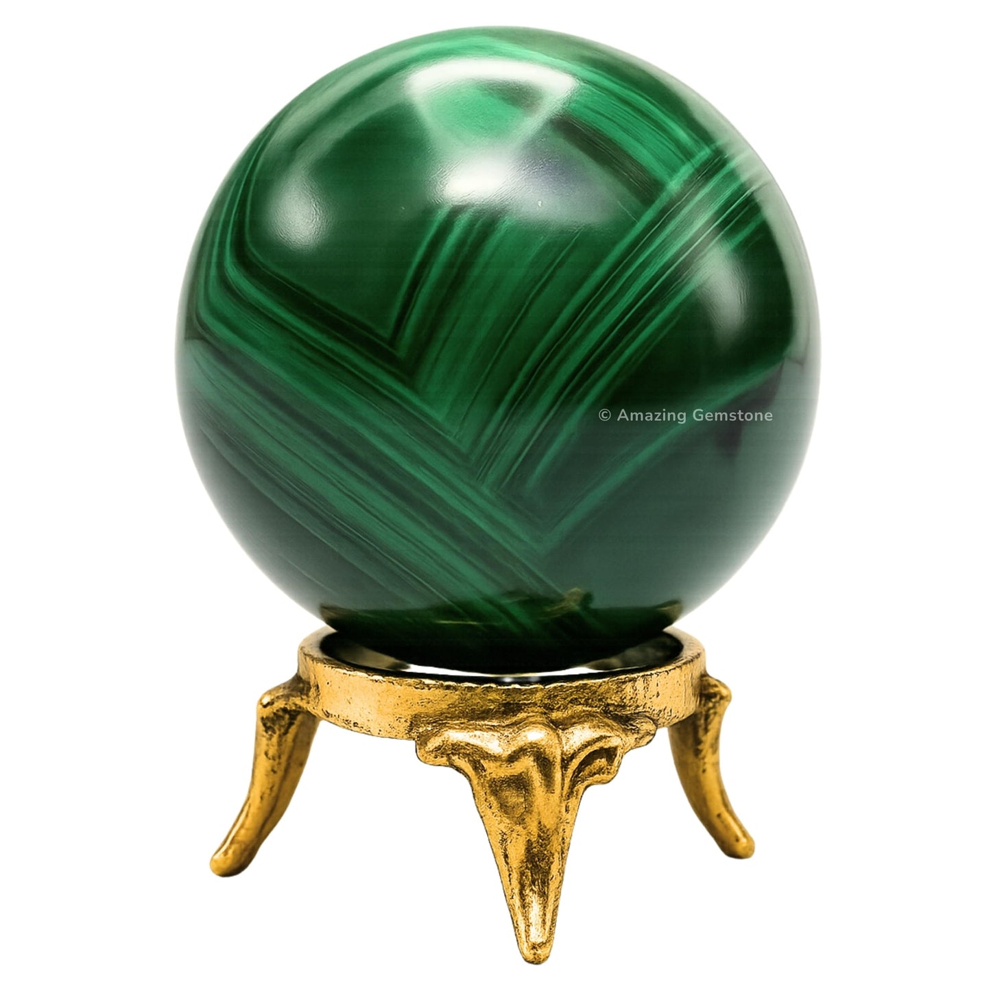 Amazing Gemstone Malachite Crystal Ball with Stand - 2" Inches Crystal Sphere Meditation Balls for Witchcraft and Decorative Balls