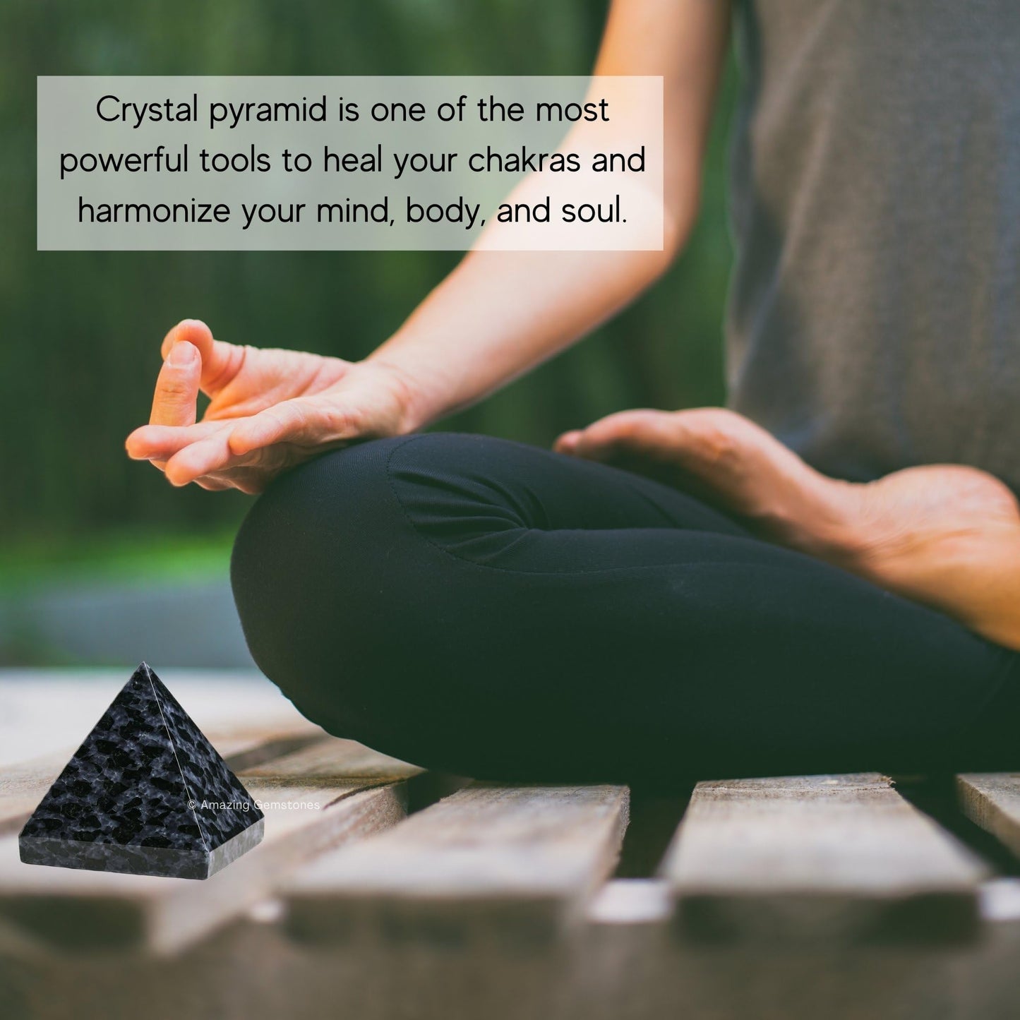 Amazing Gemstone Indigo Gabbro Pyramid Crystal Healing Stones - 1.5" Great Pyramid Figurine of Natural Stone Pyramid for Meditation, Reiki, Chakra Balancing and Crystal Pyramids Grid