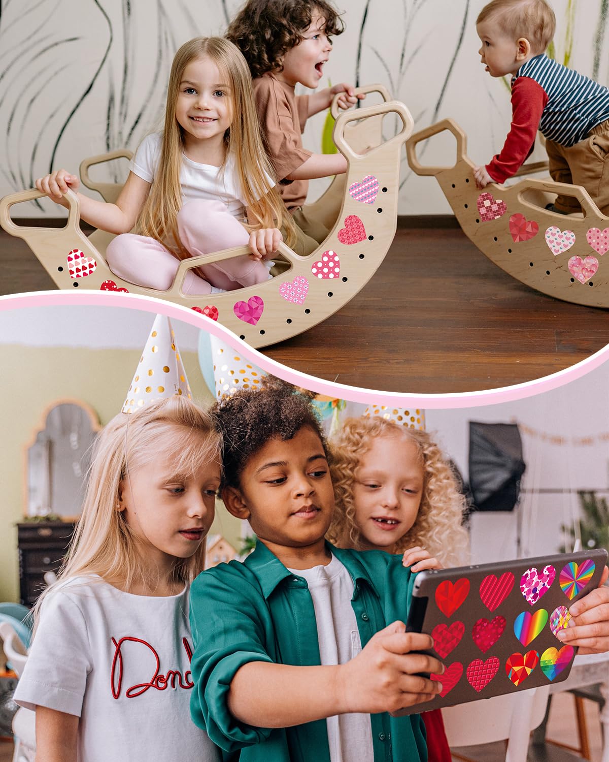Ozepao 32 Sheets Heart Stickers, 384 Pcs Valentines Day Stickers for Kids, Holiday Sticker for Envelopes, Cards or Gifts Bags Decor (48 Designs 8 Each)