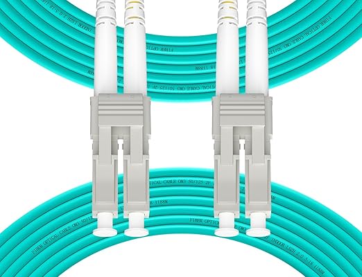 Fibergaga 3m(10ft) OM3 LC to LC Fiber Patch Cable,10GB/40GB Multimode Duplex 50/125µm 2.0mm Fiber Optic Cable Length Option: 0.5M(1.6ft)-100M(328ft)