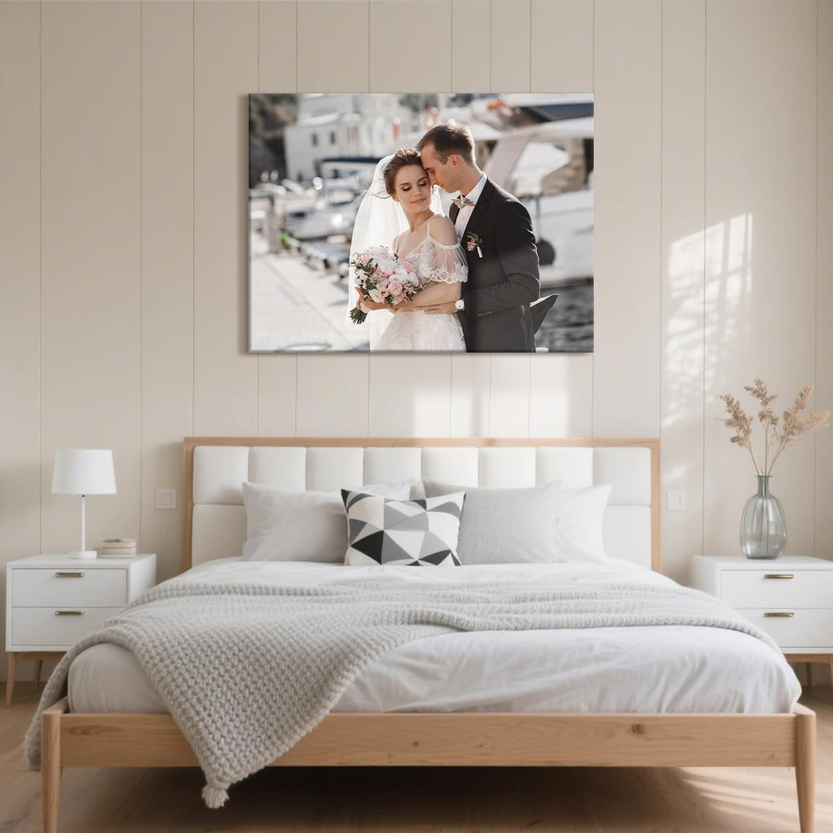 Personalized Custom Canvas Prints with Your Photos & Text, Customized Picture Print, Transform Own Images Into Framed Wall Art Digitally Printed Photo to Canvas, Keepsakes Gifts for Family 32x24’’