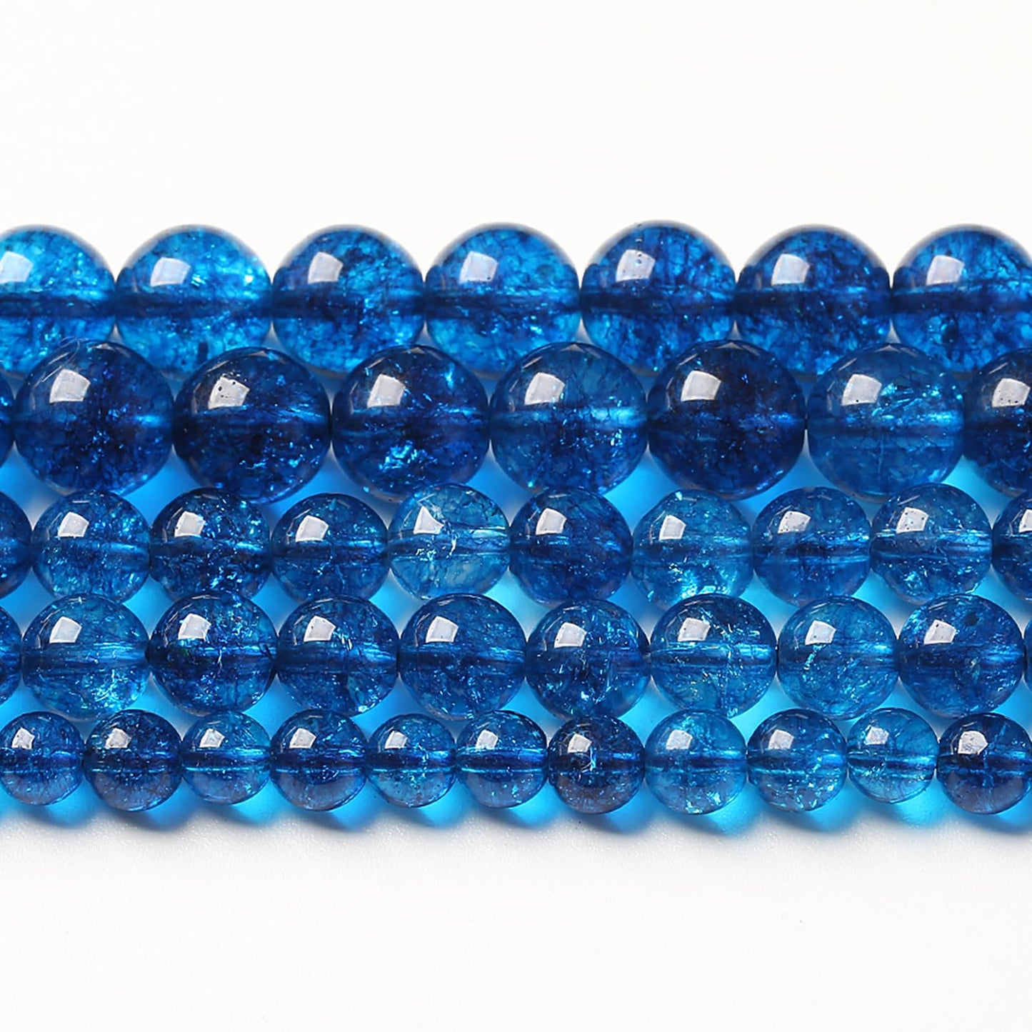 8MM 46PCS Natural Stone Blueberry Crystal Beads Quartz Power Loose Beads for Jewelry Making DIY Bracelet