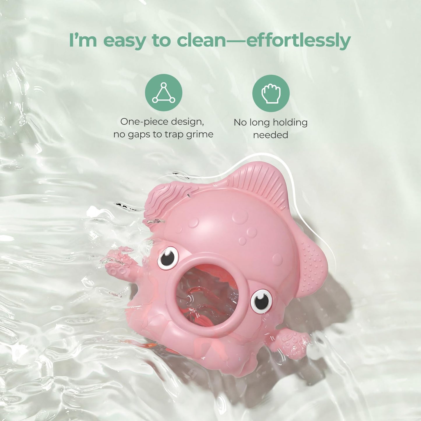 Momcozy 2 Pack Baby Teething Toys, Food Grade Silicone Baby Teether for 0-6 6-12 Months, Anti-Drop Wrist Mitten Set, Baby Essentials Teething Relief, 200°C Sterilizer Safe， Pink & Mint Green