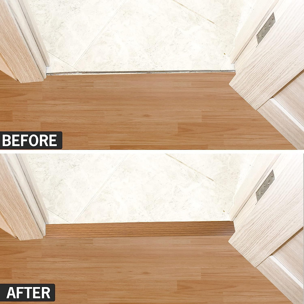 20Ft Floor Transition Strip Self Adhesive Vinyl Cover Floor Strip Flat Divider Transition Strip Wood Grain Design for Laminate Floor Gaps and Doorway Transitions