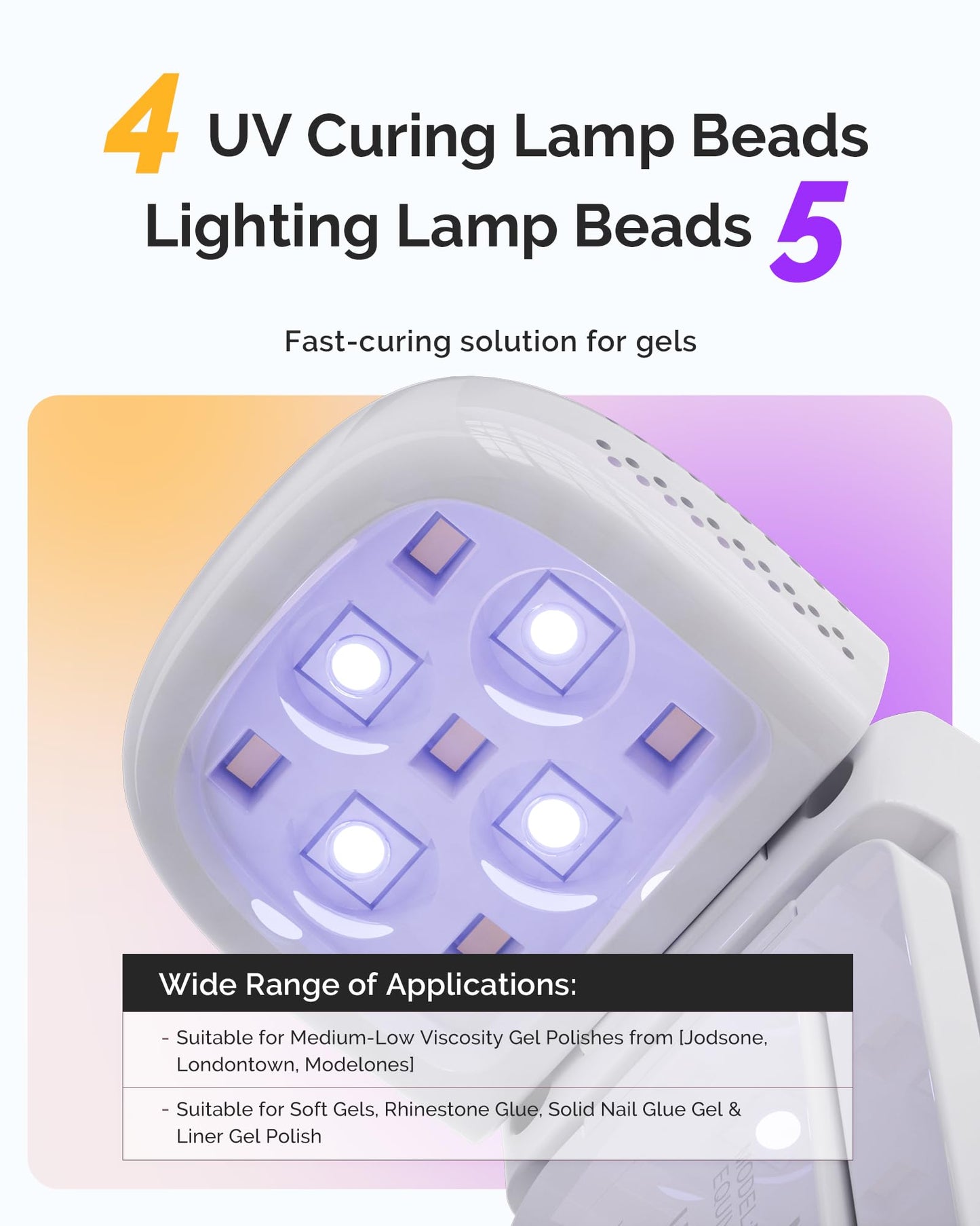MelodySusie Cordless UV Nail Lamp with Fold-Out Stand,P-Art09F Foldable UV Light with 2-in-1 Lighting & Curing Function, Rechargeable, Flash Cures All Soft Gels Especially Half-Cured, Base & Top Coat