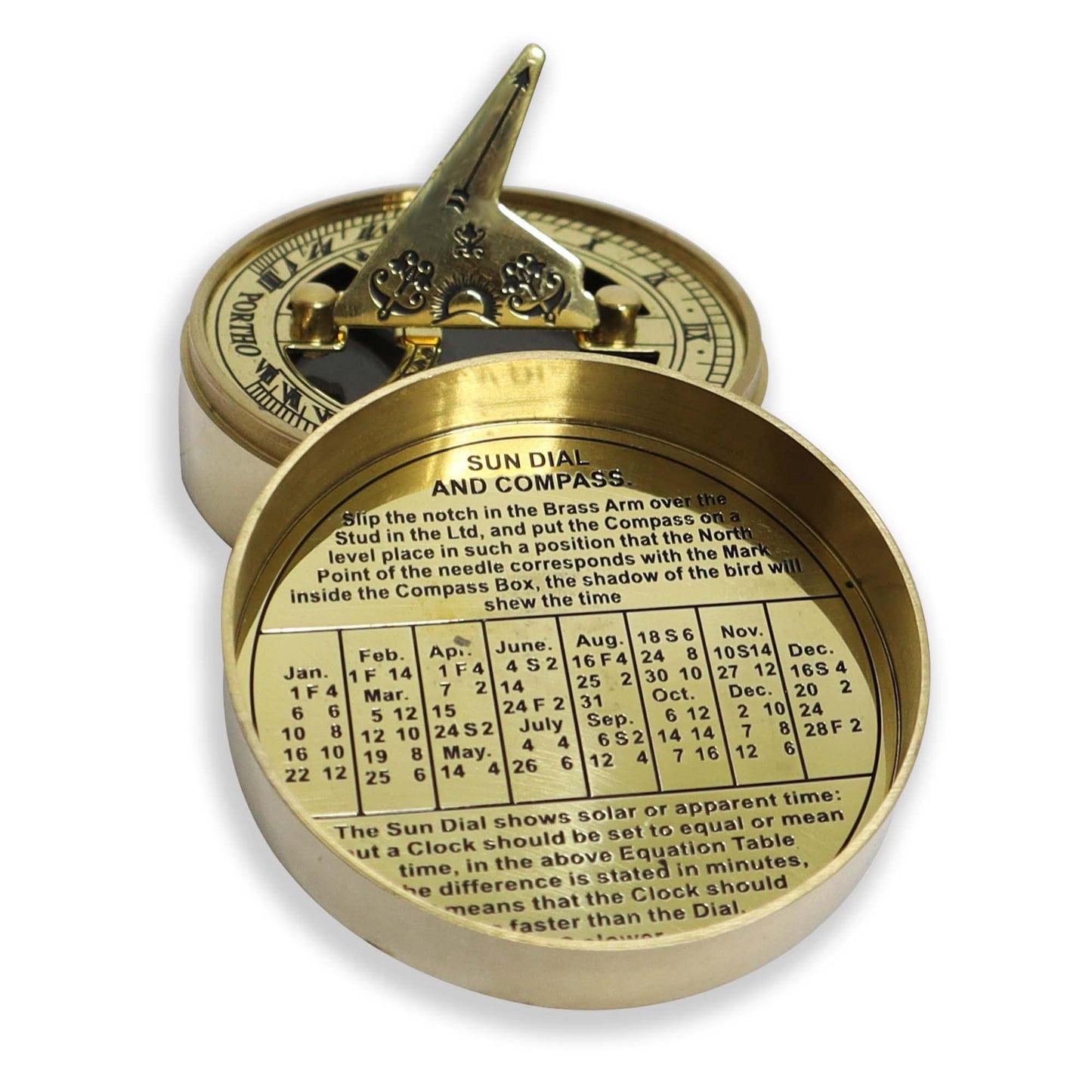 PORTHO Thoreau Go Confidently Sundial Compass with Wooden Box – Personalized Graduation, Baptism, Confirmation & Adventure Gift – Inspirational Keepsake for Life’s Journey