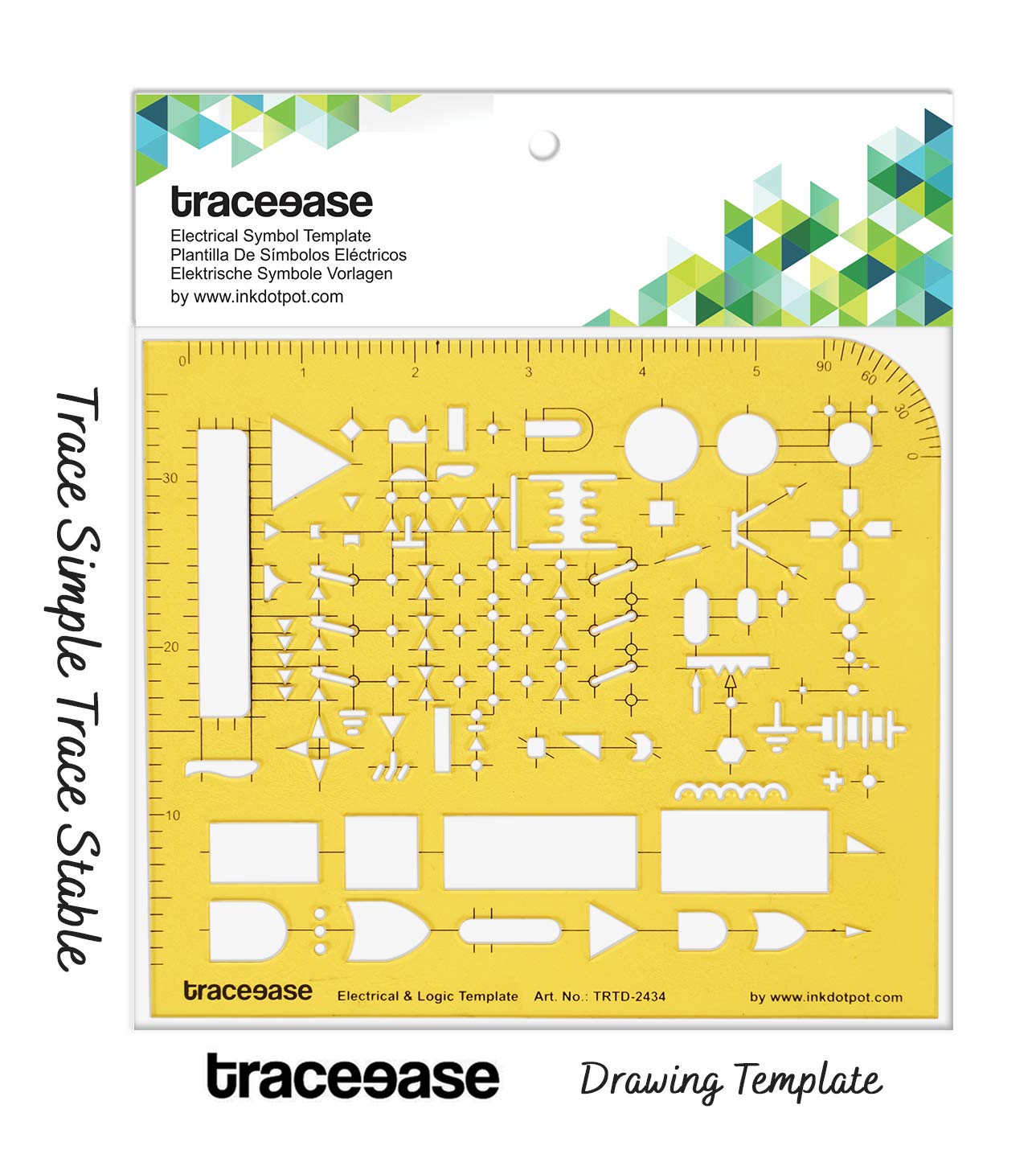 Traceease Electrical Drafting Electrical & Logic Template Drawing Stencil,Designing Template Measuring Ruler