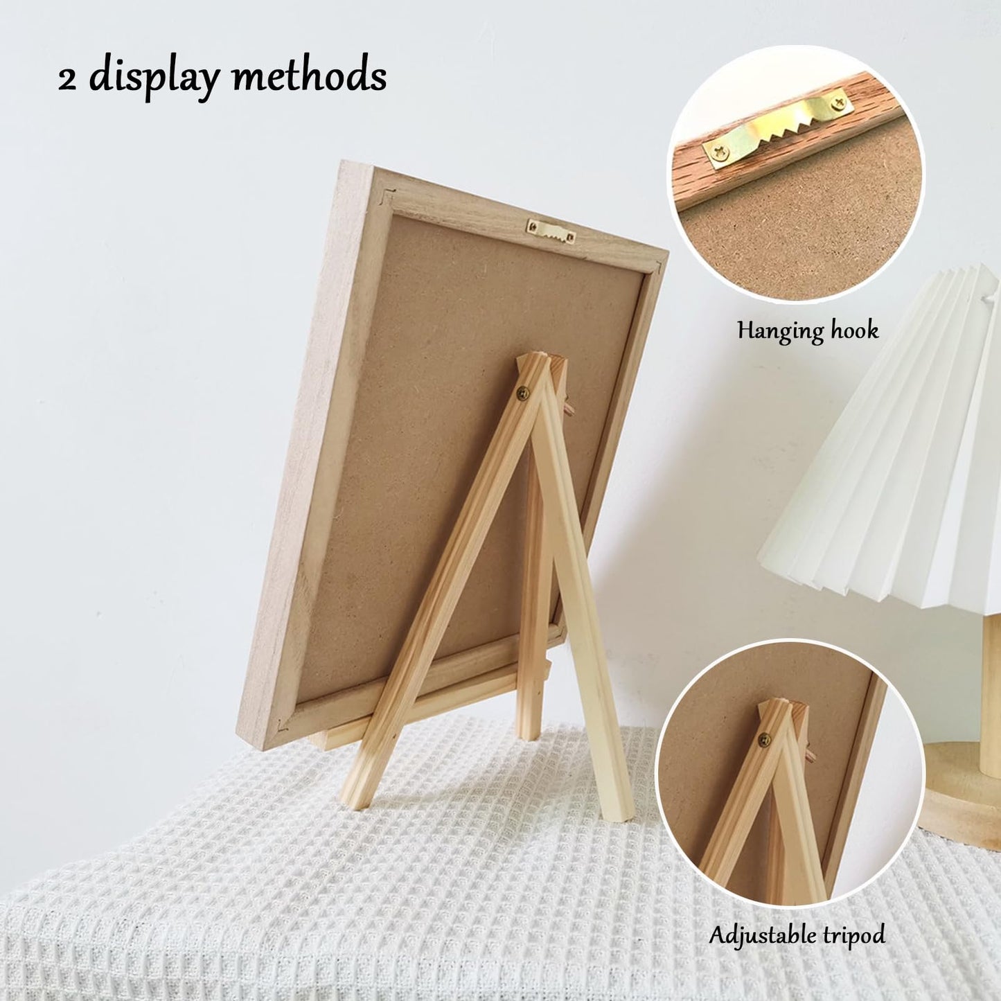 Felt Letter Board with Letters Changeable, Frame Wooden Message Board, Numbers, Symbols & Letters 340 Piece, Tripod Stand, for Baby Announcements, Milestones, Tabletop Decor, Wedding Party Decor