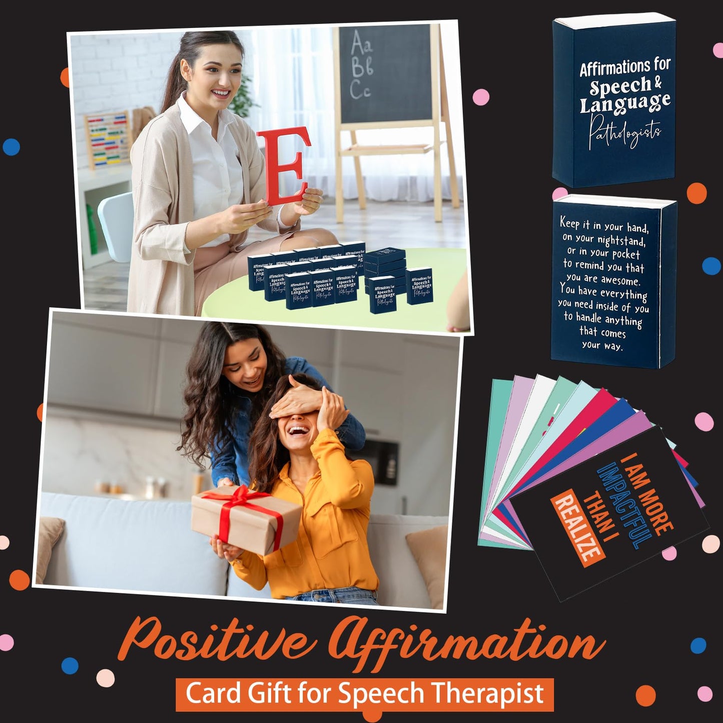 Tinlade 400 Pcs/10 Set Speech Therapist Appreciation Week Gift Thank You Cards with Positive Box Mini Inspirational Cards Funny Quote Bulk for SLP Teacher New Nurse Medical Assistant Nusing Essentials