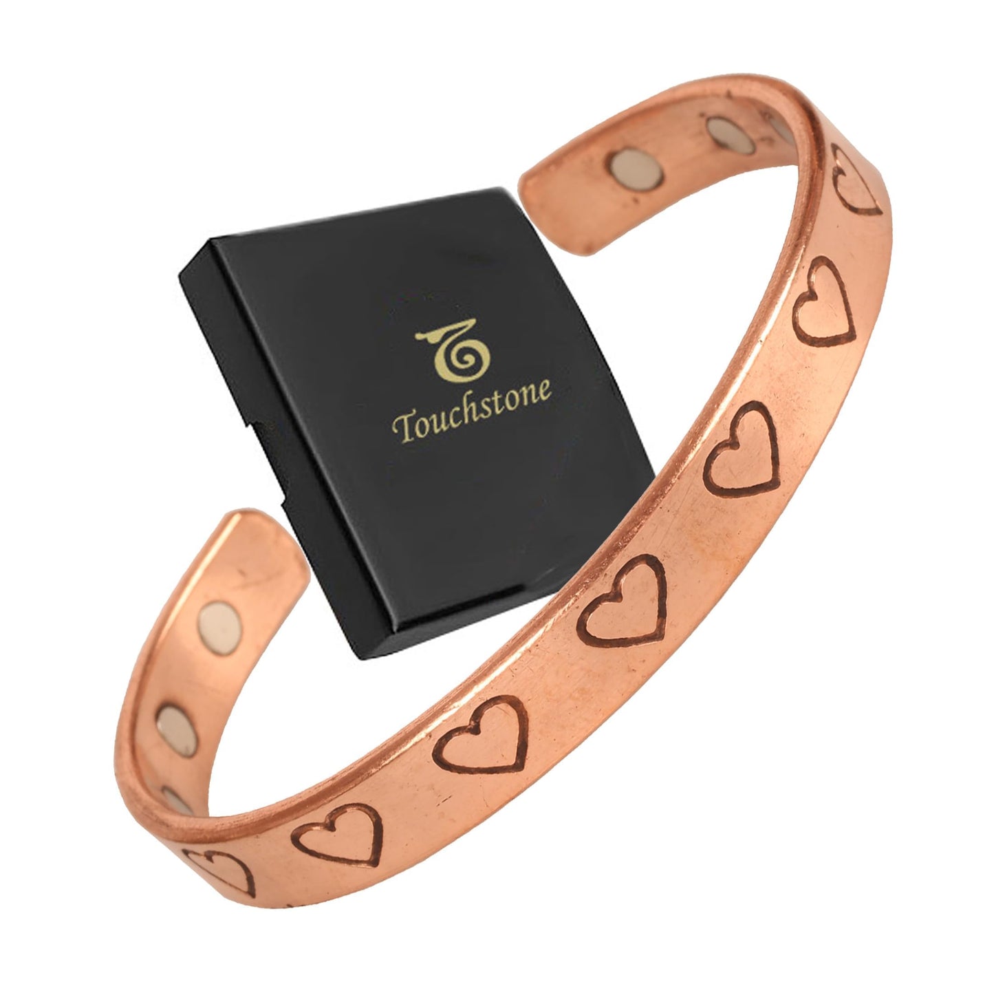 Touchstone - Symbolic Love Heart Shape - Copper Bracelet Tibetan Style. Hand Forged with Solid and high Gauge Pure Copper.KRBRA149-01-C_REM