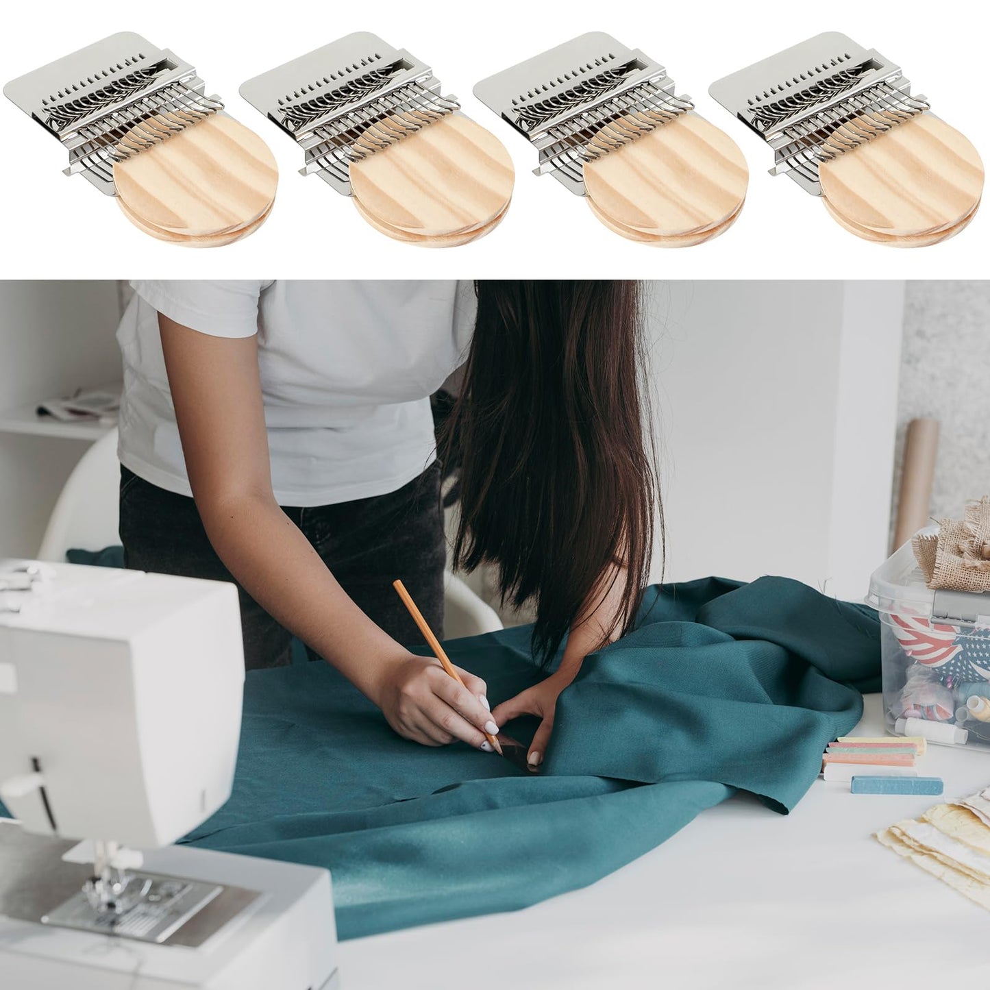 Mini Loom Machine Kit, Wooden Weaving Tool with Stainless Steel Needles, Loom Type Weave Tool for Beginners Quickly Mending Jeans Mending Socks Clothes