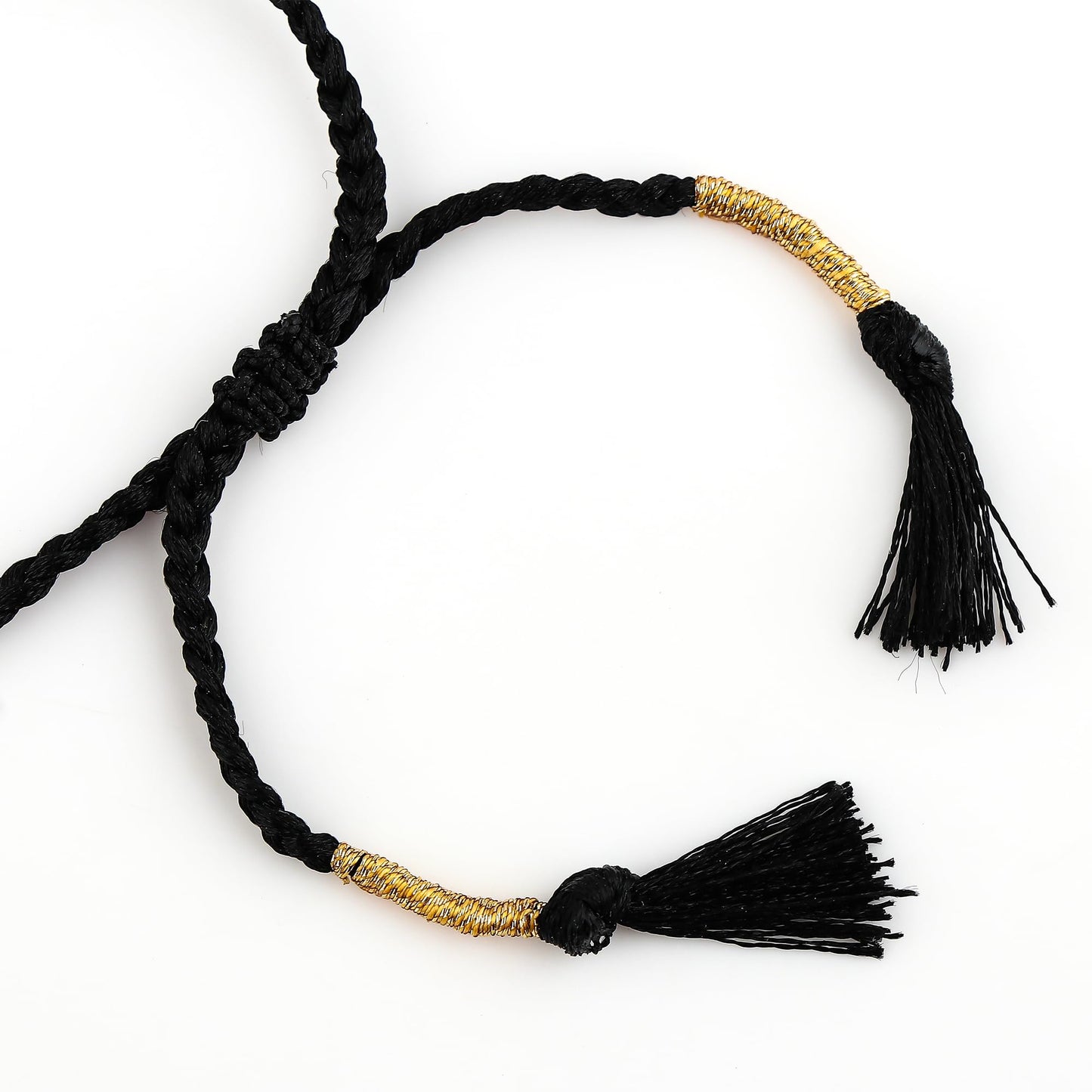 GEMSYMPHONY Black Spinel Gemstone Beads Braided Bracelet – 3.5mm Natural Stone Beads, Handmade Adjustable Braided Rope Bracelet, Healing Crystal Jewelry for Men & Women, Unisex Boho Gift