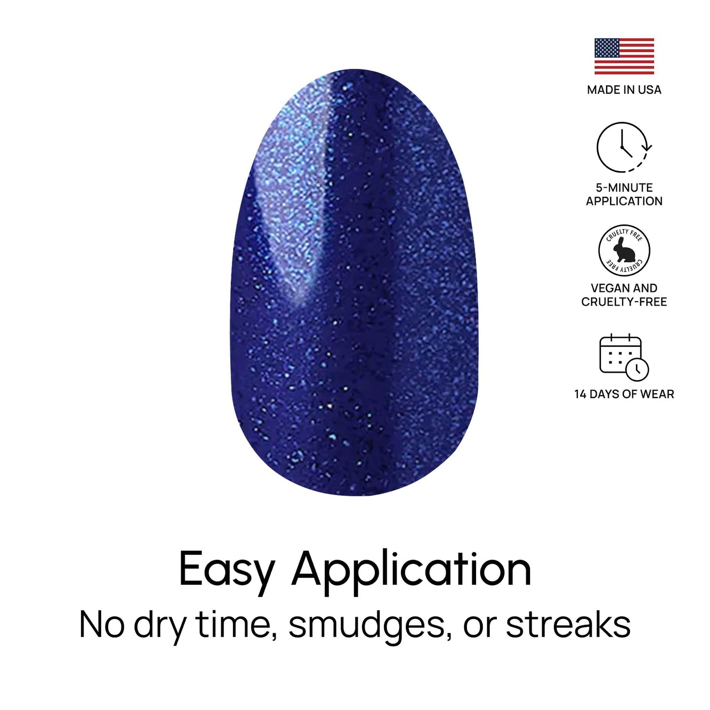 Color Street Punk Phase Nail Strips - Shimmery Navy Blue with Attitude - Shimmer Finish - “It’s Not a Phase” - 16 Double-Ended Nail Polish Strips