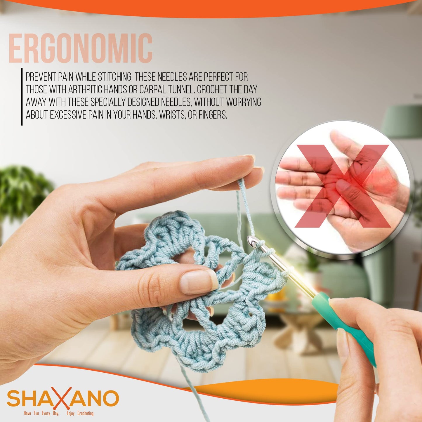 SHAXANO Crochet Hooks Kit with Case, 86-Piece, Ergonomic Crochet Needles Weave Yarn Kits DIY Hand Knitting Art Tools for Beginners and Experienced Crochet Lovers