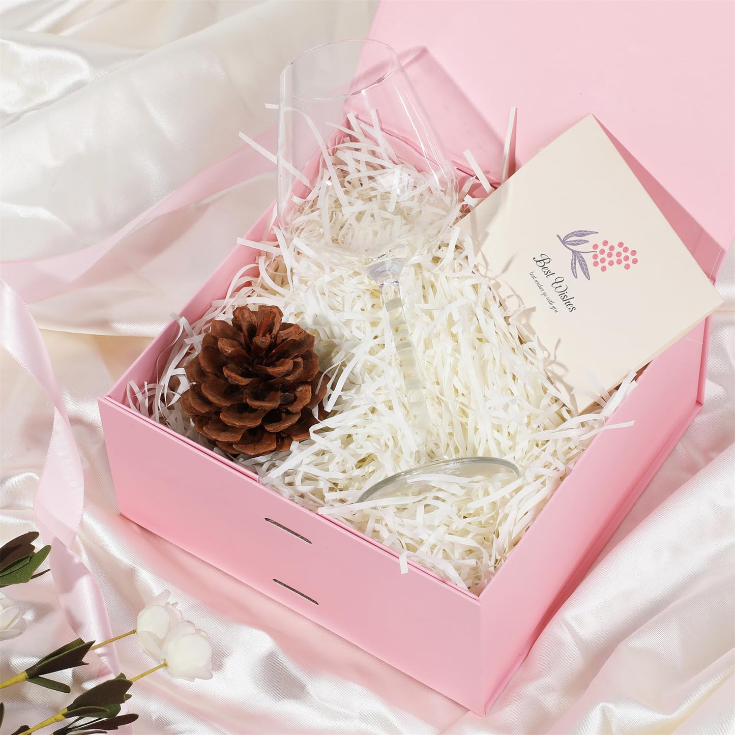 OEMVALATY Pink Gift Box,6x6x3 Inches Gift Boxes with Lids for Presents with Magnetic Closure and Ribbon for Wedding,Storage,Birthday